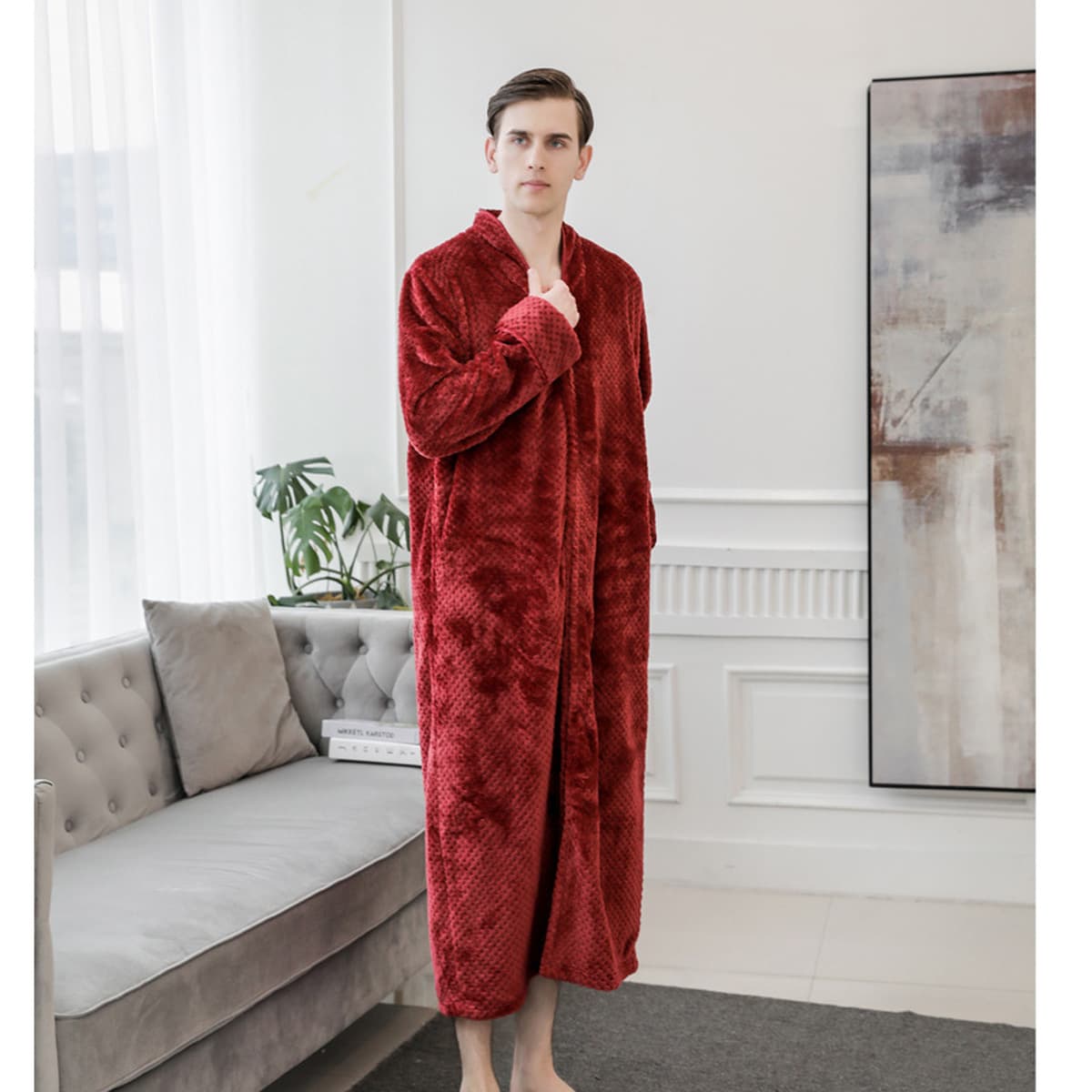 Трансграничные производители халатов фланелевые ночные рубашки пары толстые удлиненные ночные рубашки мужчин и женщин плюс...