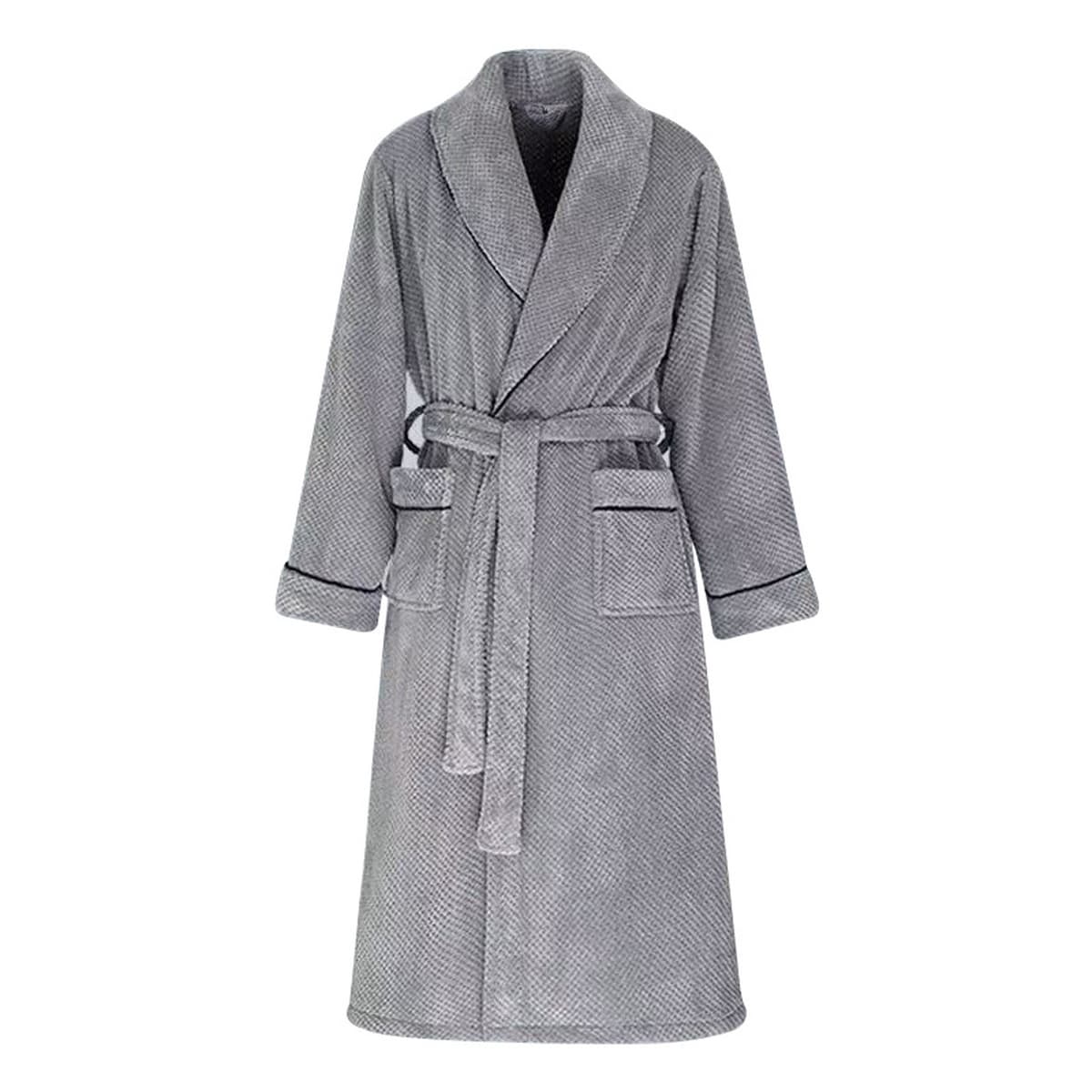 Осенне-зимний халат, мужские коралловые бархатные утолщенные пижамы, удлиненный халат большого размера для пары, удобная...