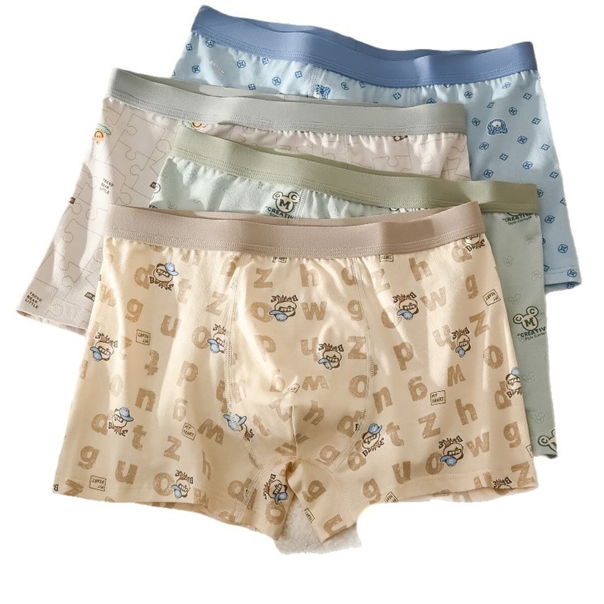 Нижнее белье для подростков, трусы-боксеры из чистого хлопка для мальчиков в период развития, для школьников младших и...