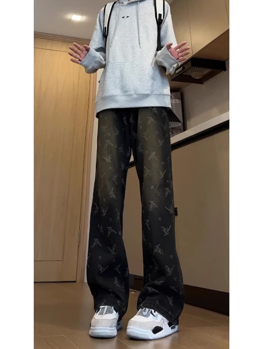 Джинсы с высокой талией для мальчиков с высокой улицей