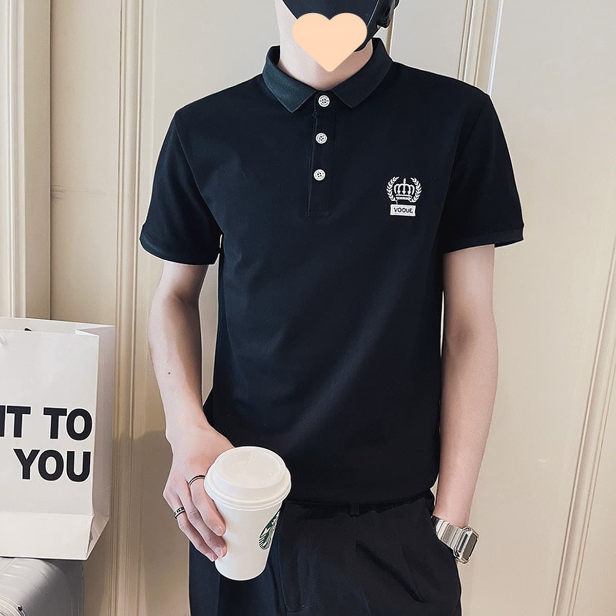 Модная рубашка с короткими рукавами и вышивкой для низких мужчин, базовая рубашка с половиной рукавов, майка с отложным...