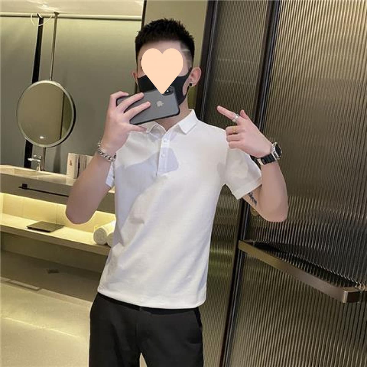 Модная рубашка с короткими рукавами и вышивкой для низких мужчин, базовая рубашка с половиной рукавов, майка с отложным...