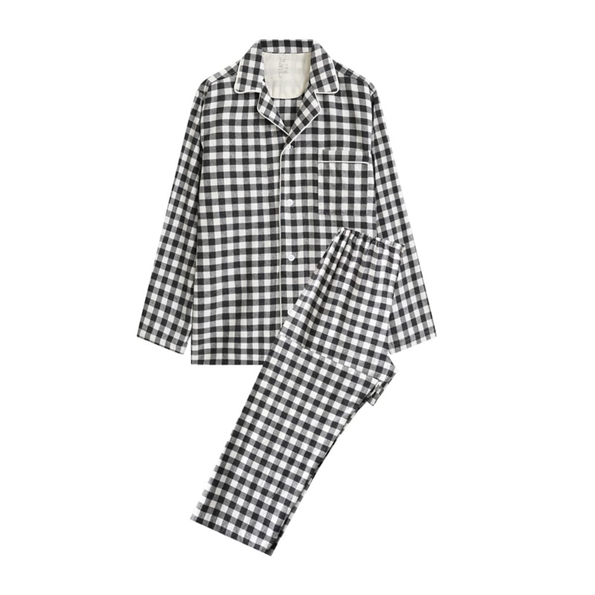 Двухниточная хлопковая фланелевая домашняя одежда в японском стиле, пижамы, женские пижамы из чистого хлопка, осенне-зимние...