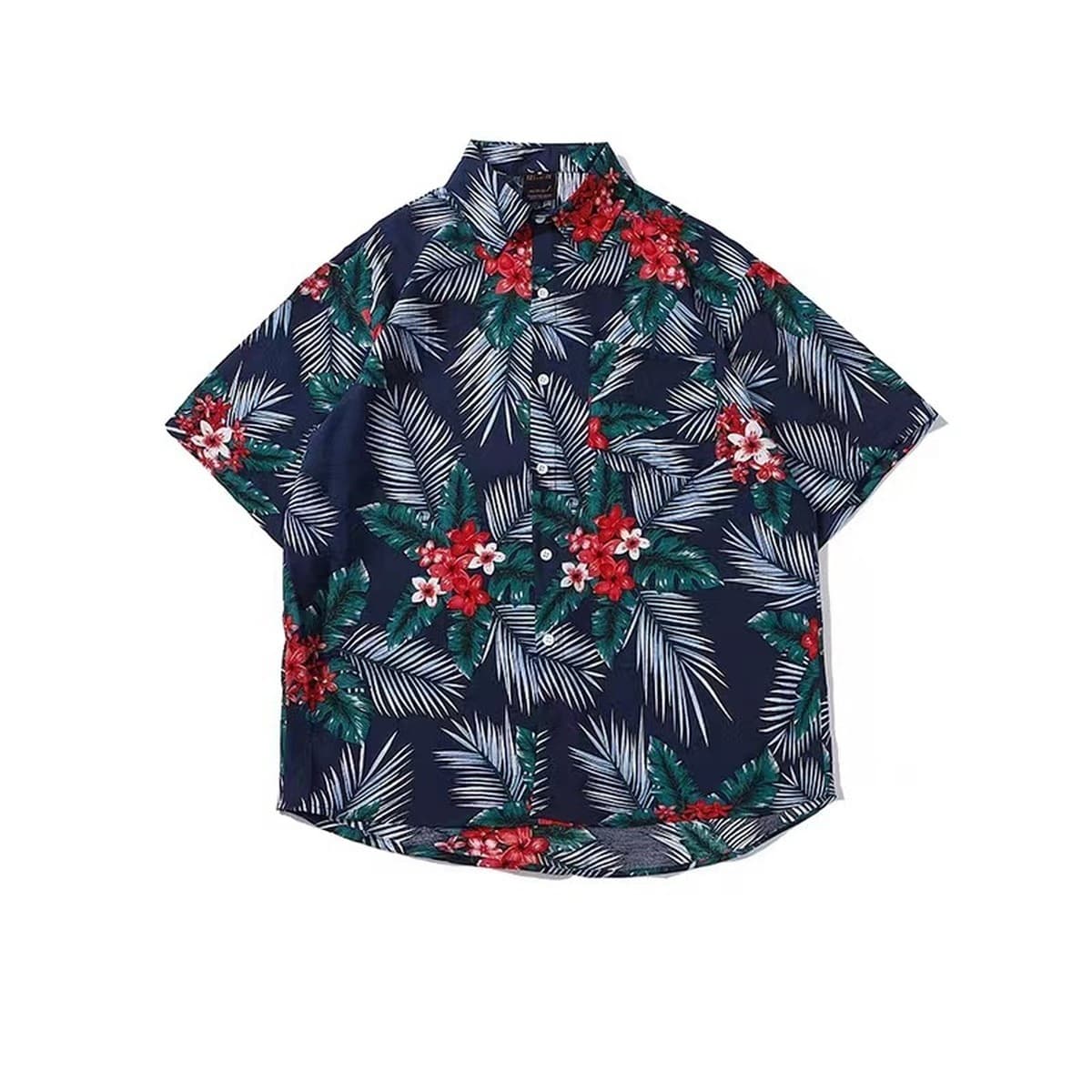 Зеленая рубашка с короткими рукавами, мужская летняя тонкая ретро-рубашка в гонконгском стиле для отдыха, гавайская дорожная...