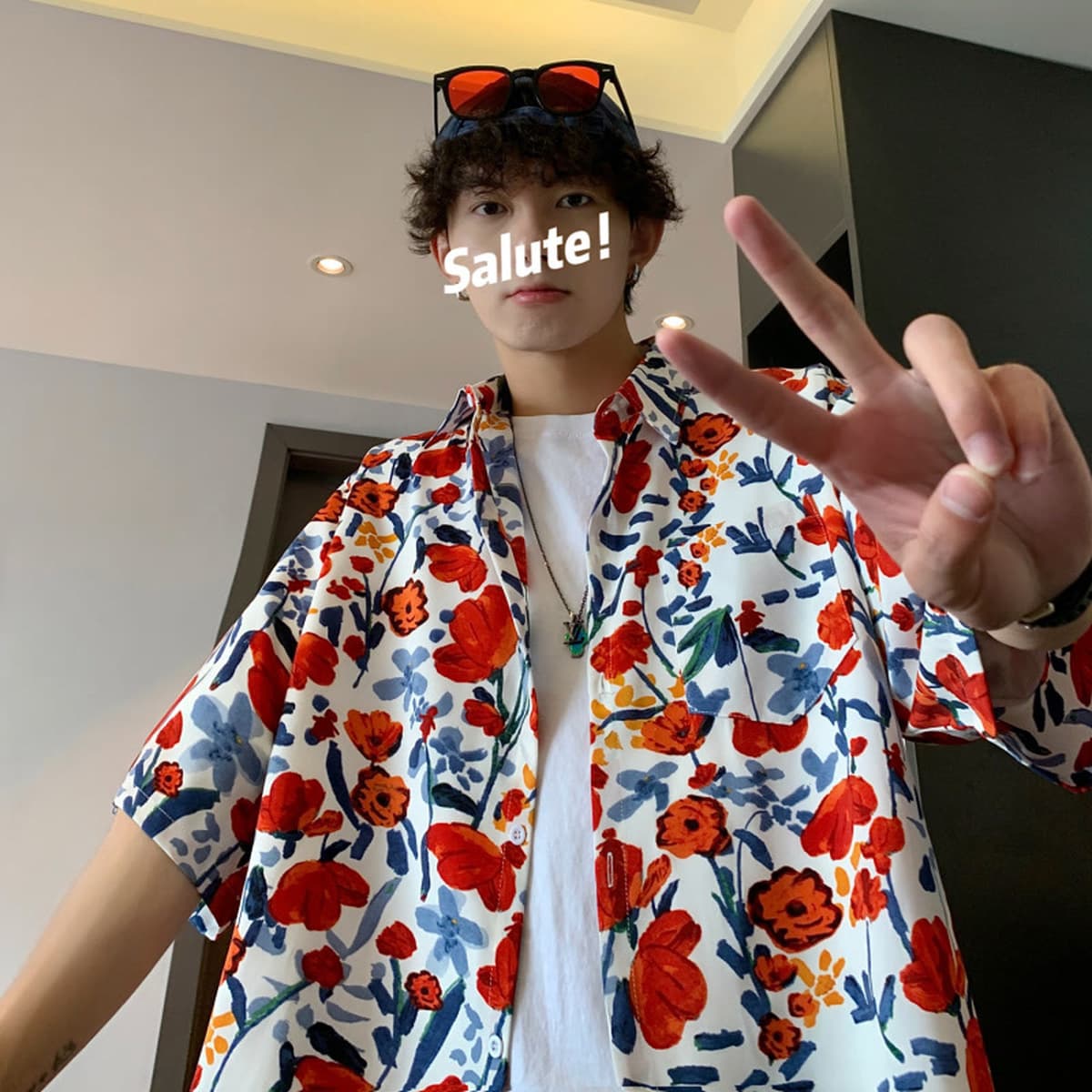 Гавайская цветочная рубашка мужская с короткими рукавами ледяной шелк прилив пляжная рубашка летняя тонкая свободная куртка...