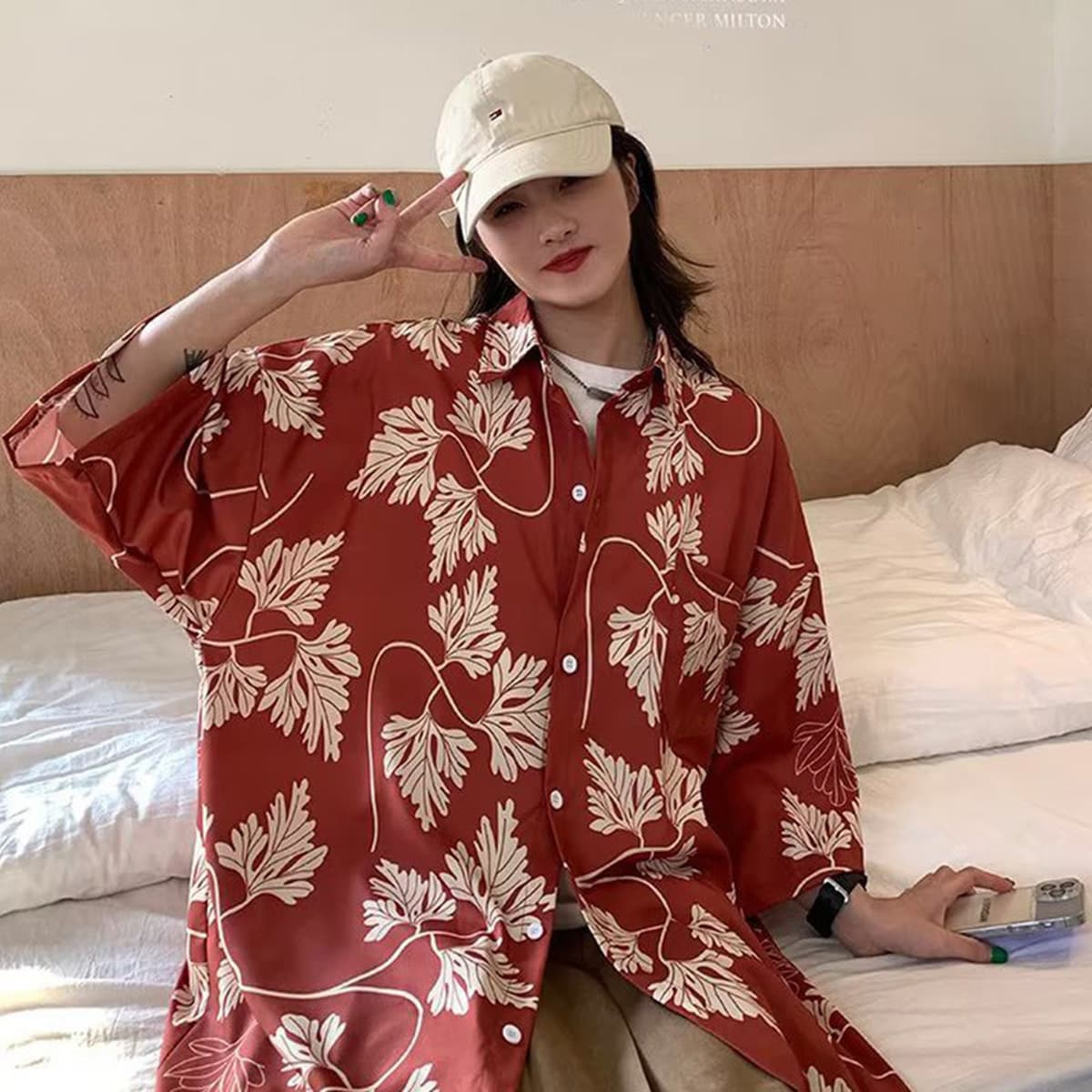 Гавайская цветочная рубашка мужская с короткими рукавами ледяной шелк прилив пляжная рубашка летняя тонкая свободная куртка...