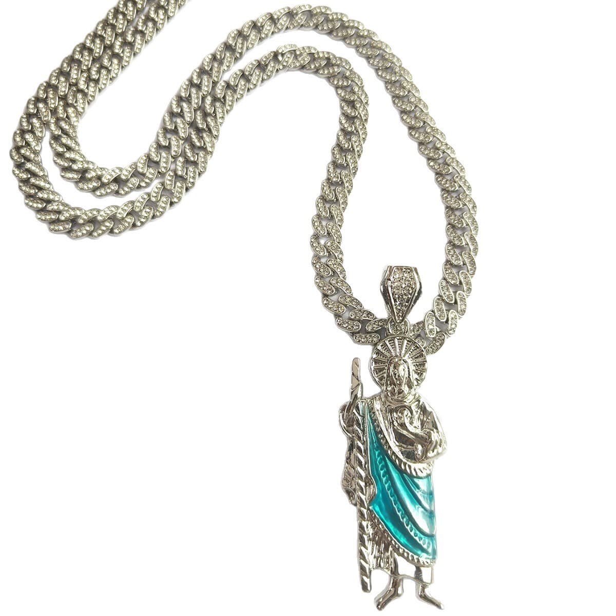 Европейские и американские трансграничные капающие масла Религия Св. Иуда Сплав подвески для мужчин 8MM кубинские цепи...