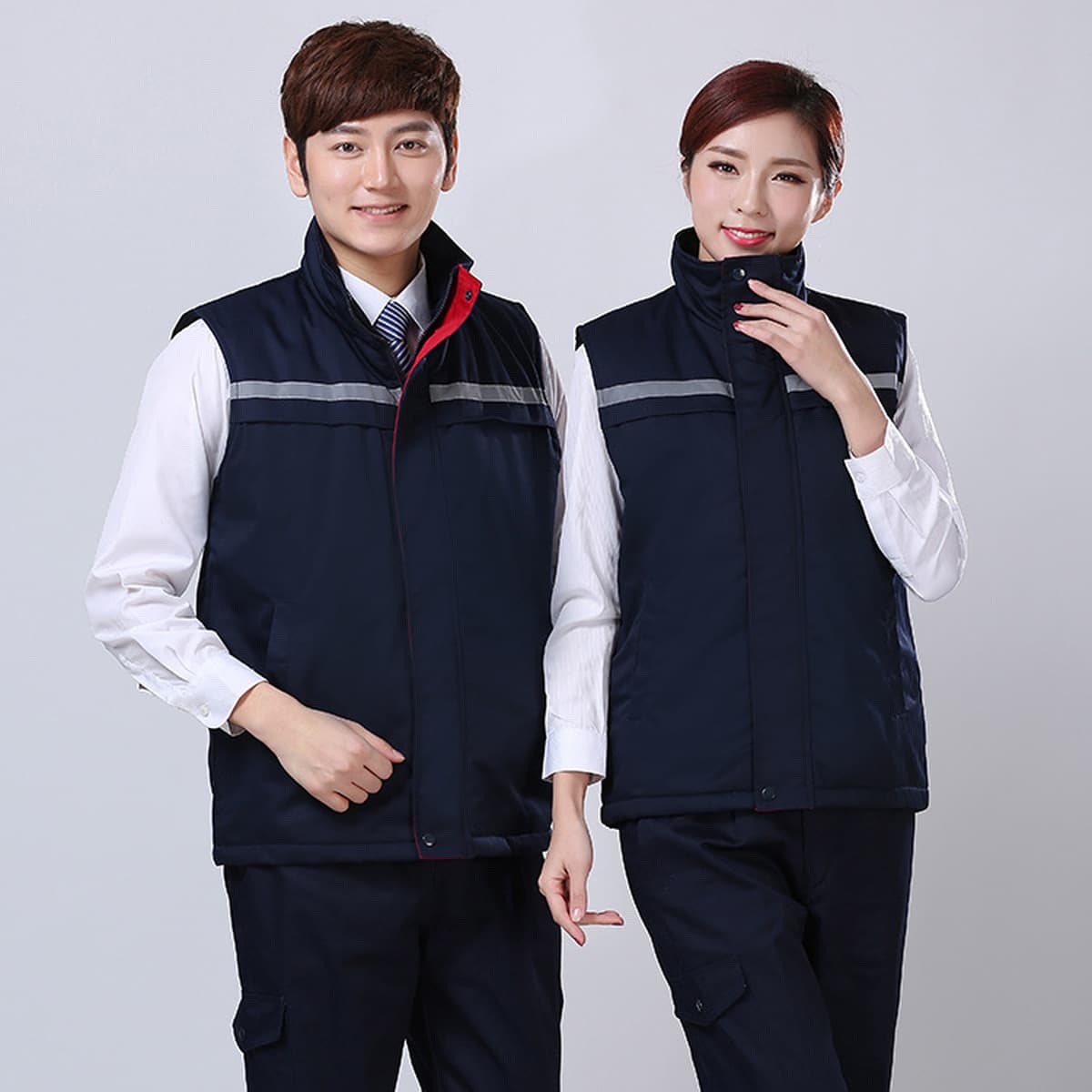 Зимняя теплая рабочая одежда хлопковый жилет утолщенный шелк хлопковая подсветка Светоотражающая полоса одежда для охраны...