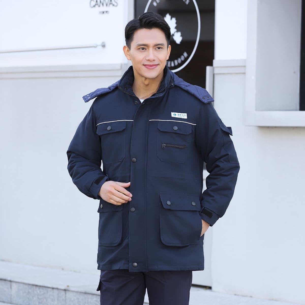 Зимняя Рабочая одежда из чистого хлопка National Grid Мужская утепленная холодостойкая куртка с хлопковой подкладкой...