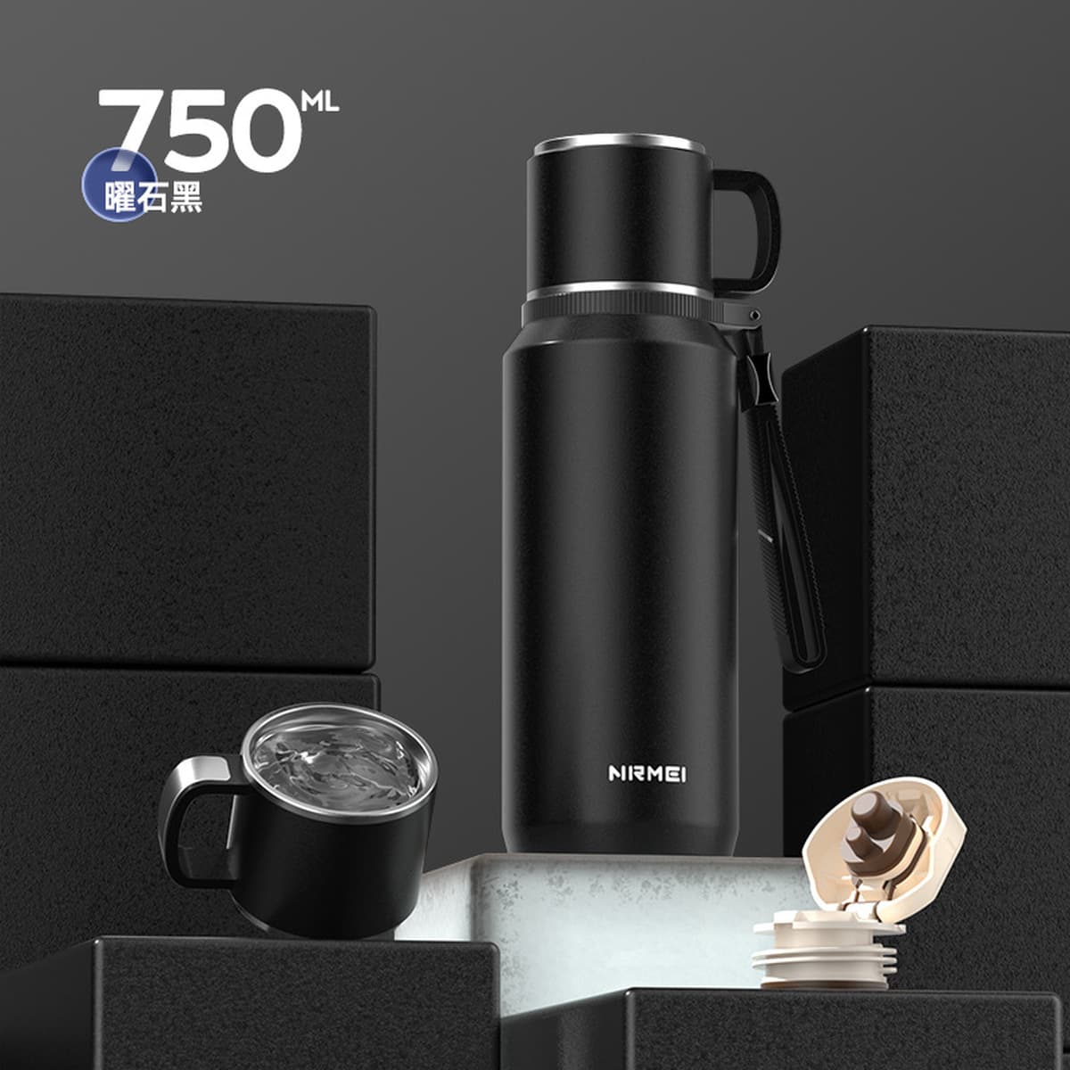 Термокружка Enmei из нержавеющей стали 316, большой объем 1000 мл, чайная кружка с разделением для воды, подарок, оптовая...