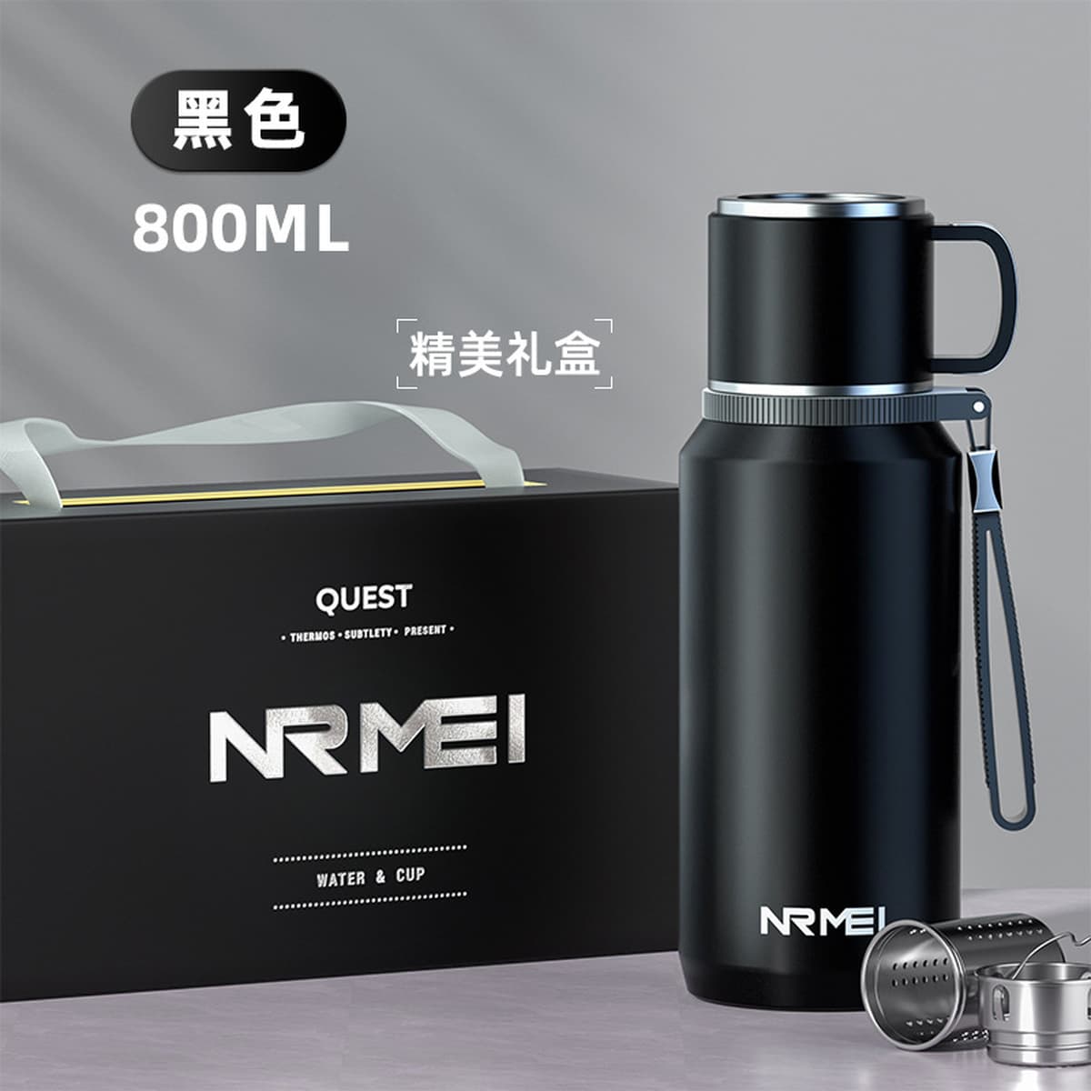 Термокружка Enmei из нержавеющей стали 316, большой объем 1000 мл, чайная кружка с разделением для воды, подарок, оптовая...