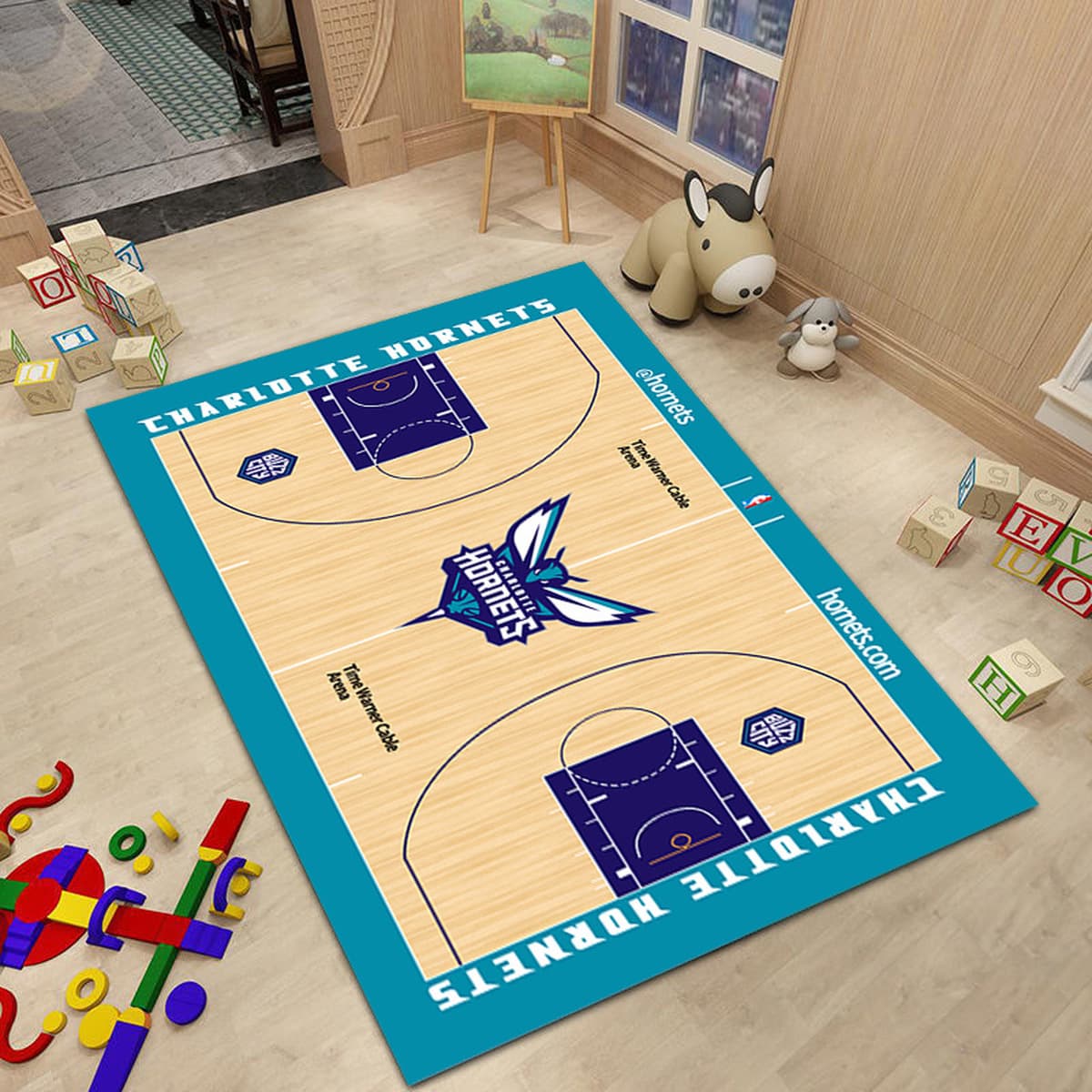 Ковер баскетбольной команды NBA Простой прикроватный ковер для спальни Креативное украшение интерьера Стадион Гостиная Диван...