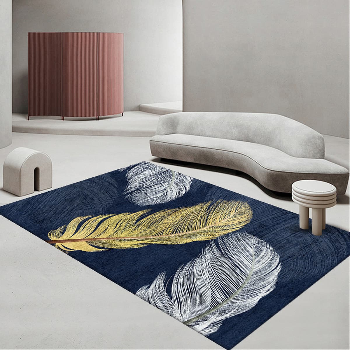 Простой гостиная геометрический ковер полный диван журнальный столик коврик офис полный пол одеяло одеяло