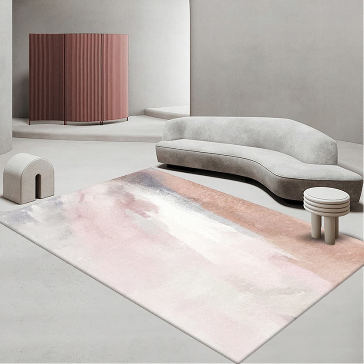 Простой гостиная геометрический ковер полный диван журнальный столик коврик офис полный пол одеяло одеяло