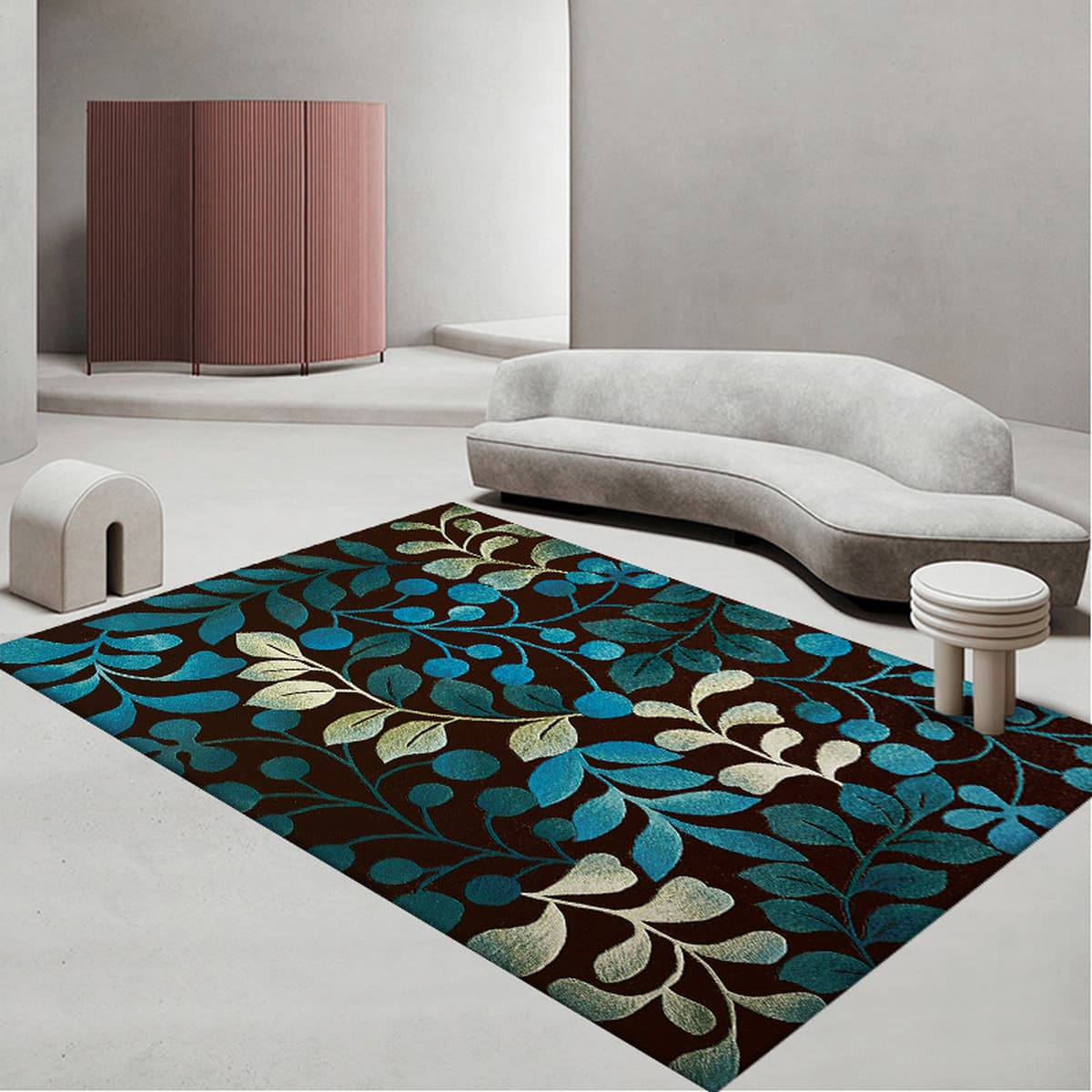 Простой гостиная геометрический ковер полный диван журнальный столик коврик офис полный пол одеяло одеяло