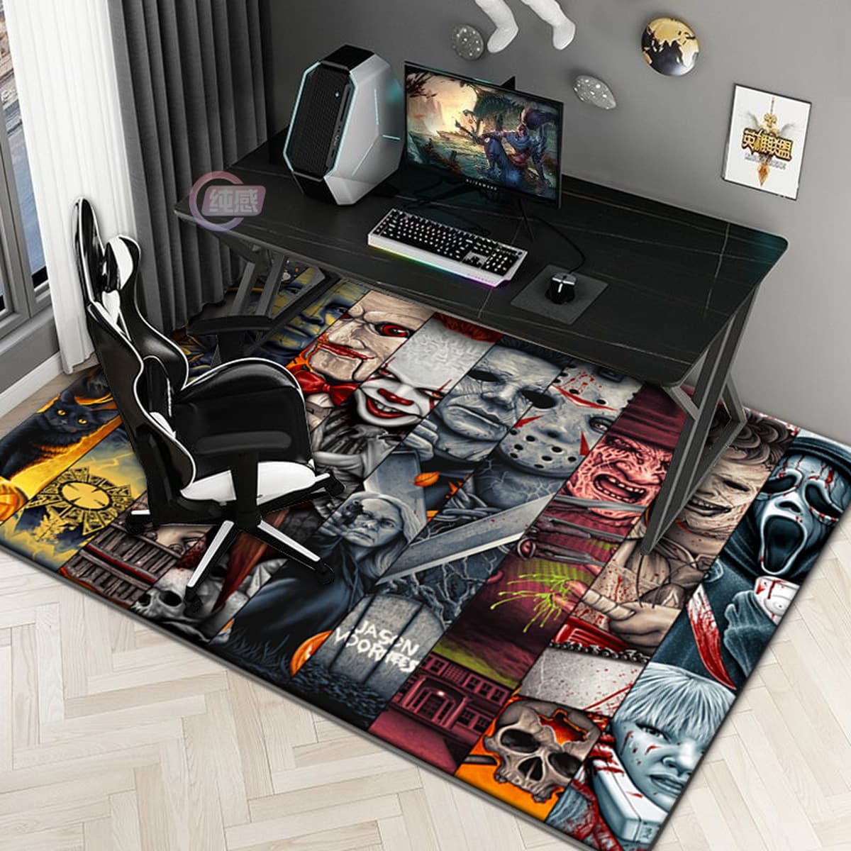 Хэллоуин гостиная ковер домашние ужасы клоун киберспорт комната декоративный ковер гостиная ковер спальная кровать одеяло