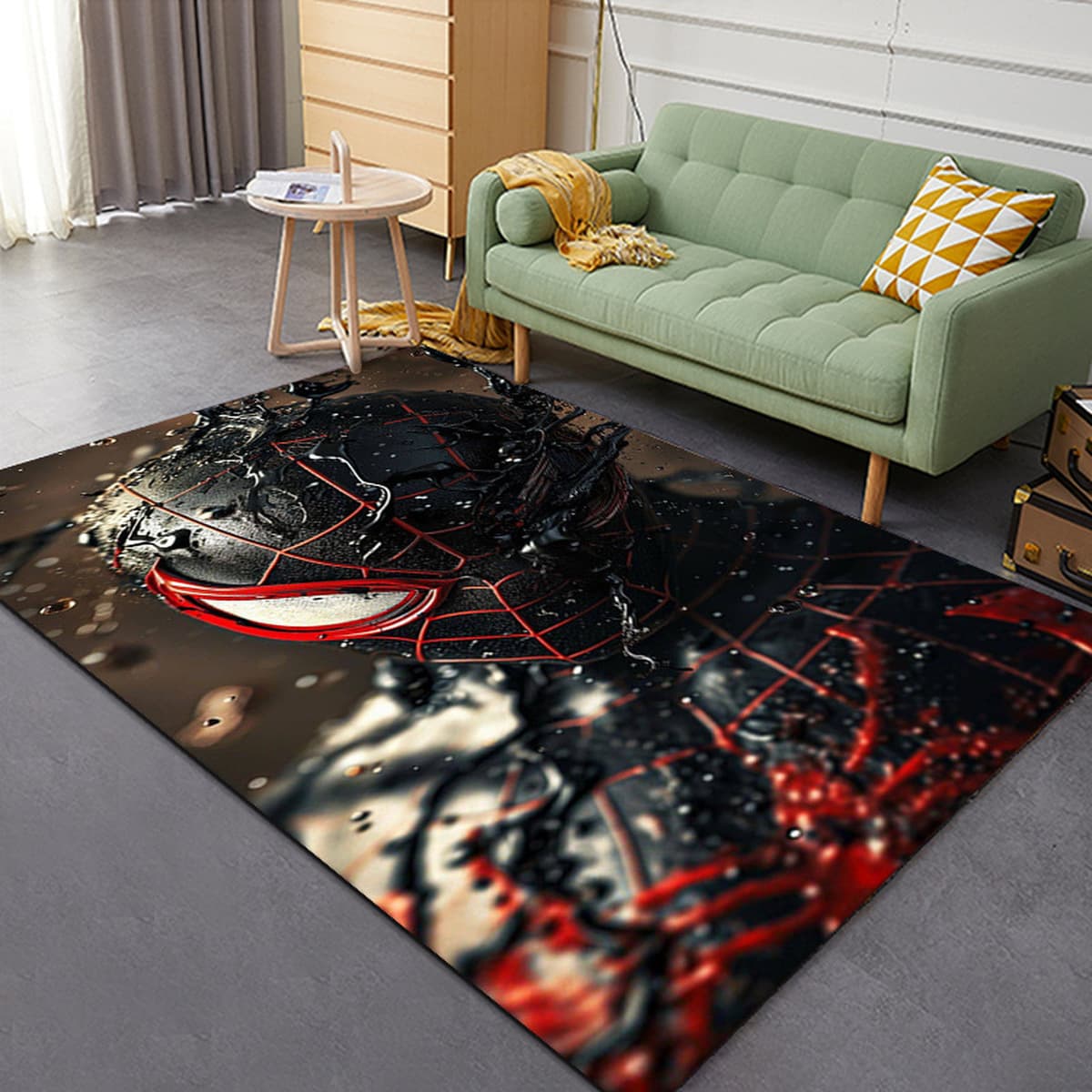 Ковер Amazon Temu Marvel Spider-Man для гостиной, устойчивый к пятнам, большой коврик для пола, ковер для комнаты e-sport,...