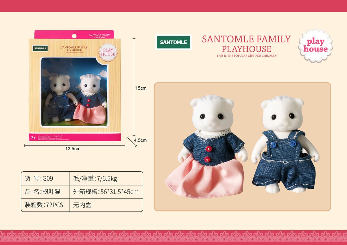 Детский дом Лесное семейное освещение Вилла Дом с животными Мини-кролик Кукольный домик Кухня Собранные игрушки