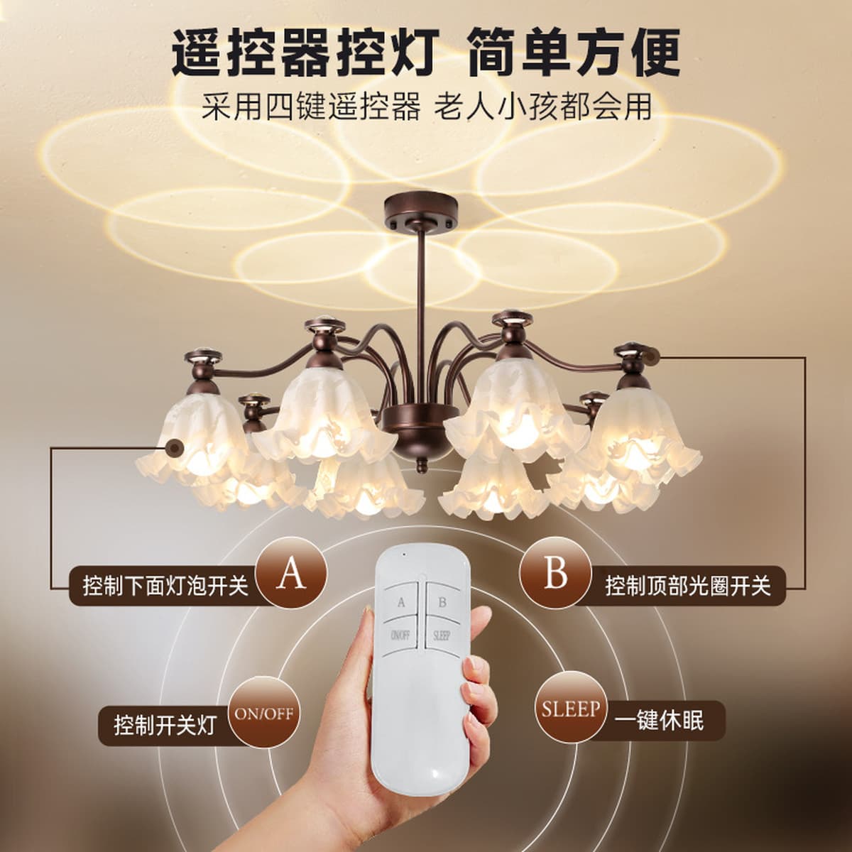 Люстра во французском стиле для гостиной, высококлассная модная популярная модель, основной светильник для холла, лампа для...