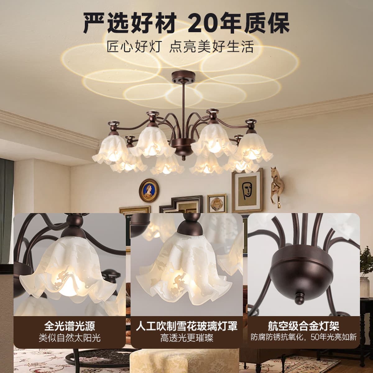 Люстра во французском стиле для гостиной, высококлассная модная популярная модель, основной светильник для холла, лампа для...