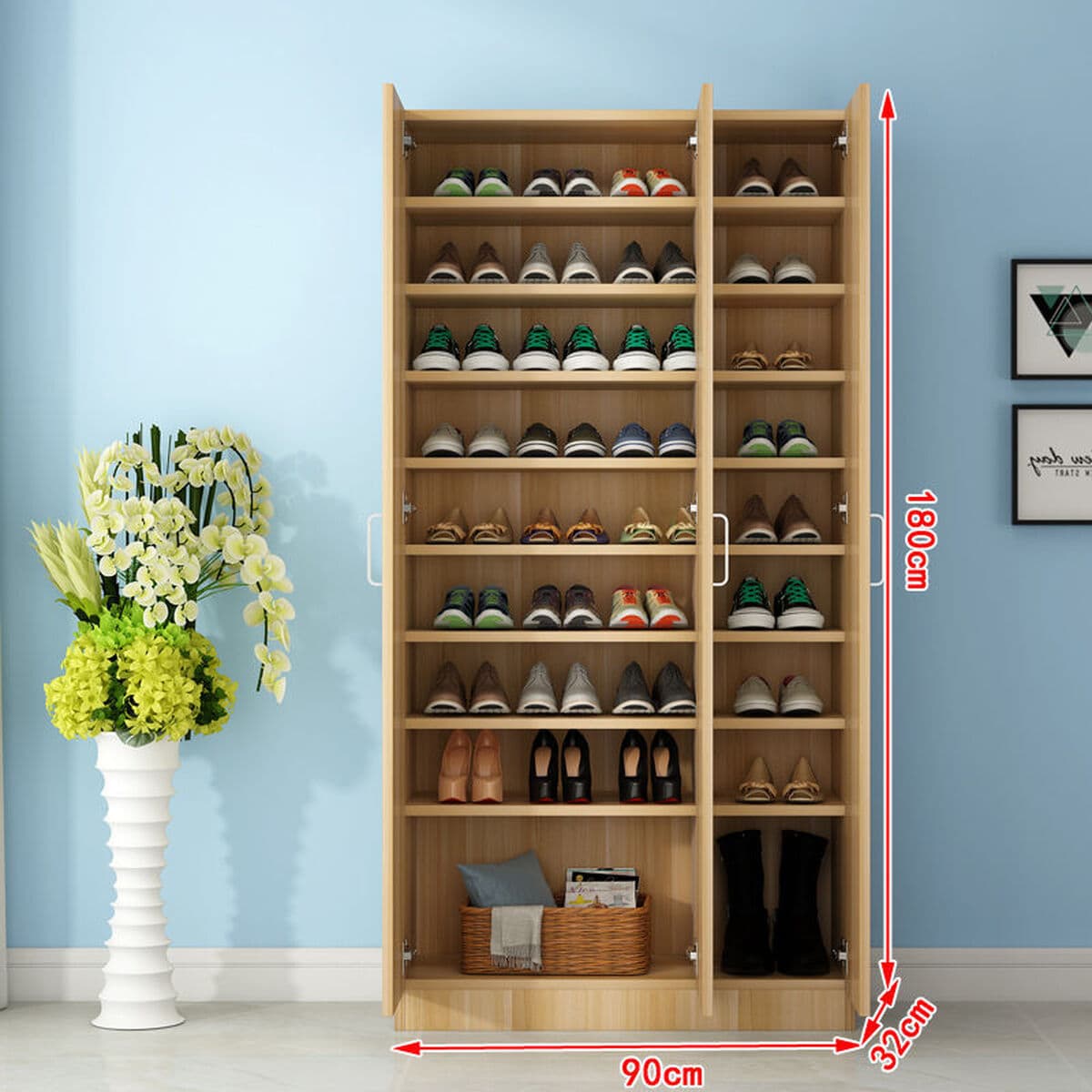 Полка для обуви пылезащитный шкаф для обуви шкаф для хранения балкон фойе многослойный большой вместительный деревянный...
