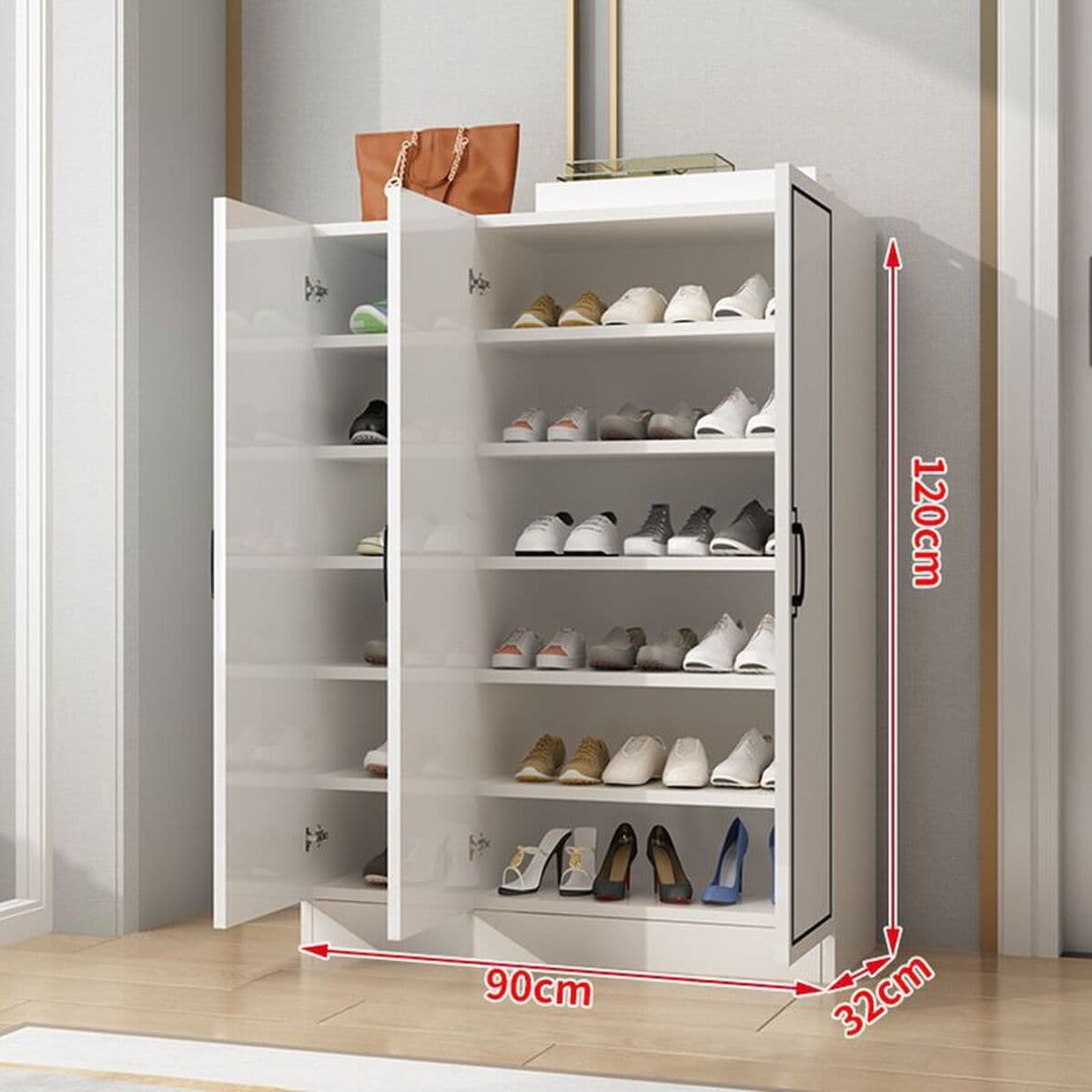 Полка для обуви пылезащитный шкаф для обуви шкаф для хранения балкон фойе многослойный большой вместительный деревянный...