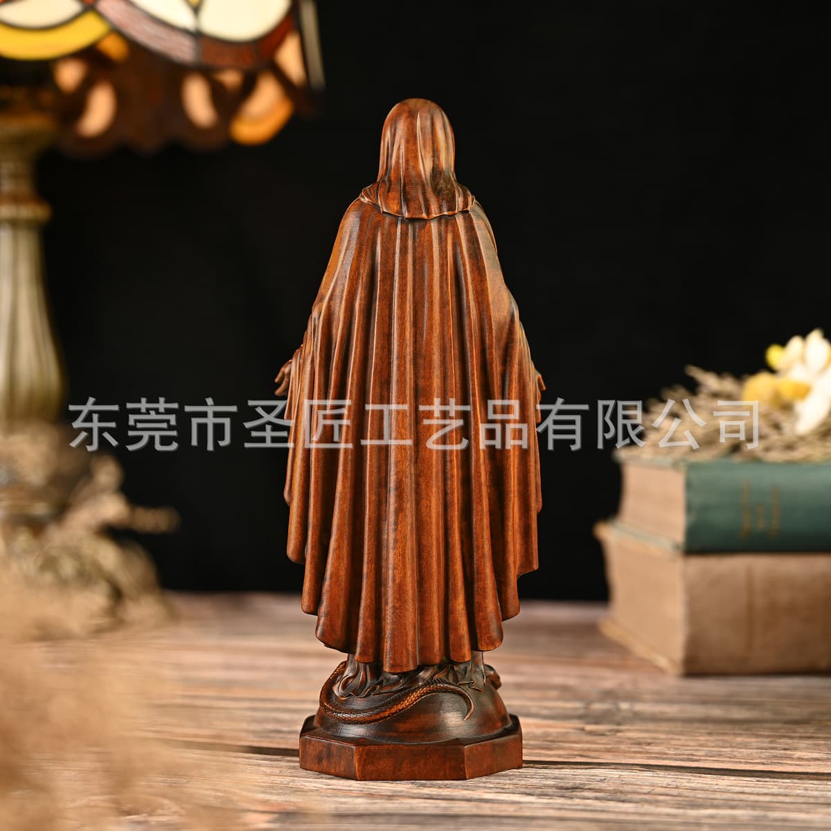 Трансграничные ремесла Девы Марии Религиозная статуя из цельного дерева самшита украшения оптом