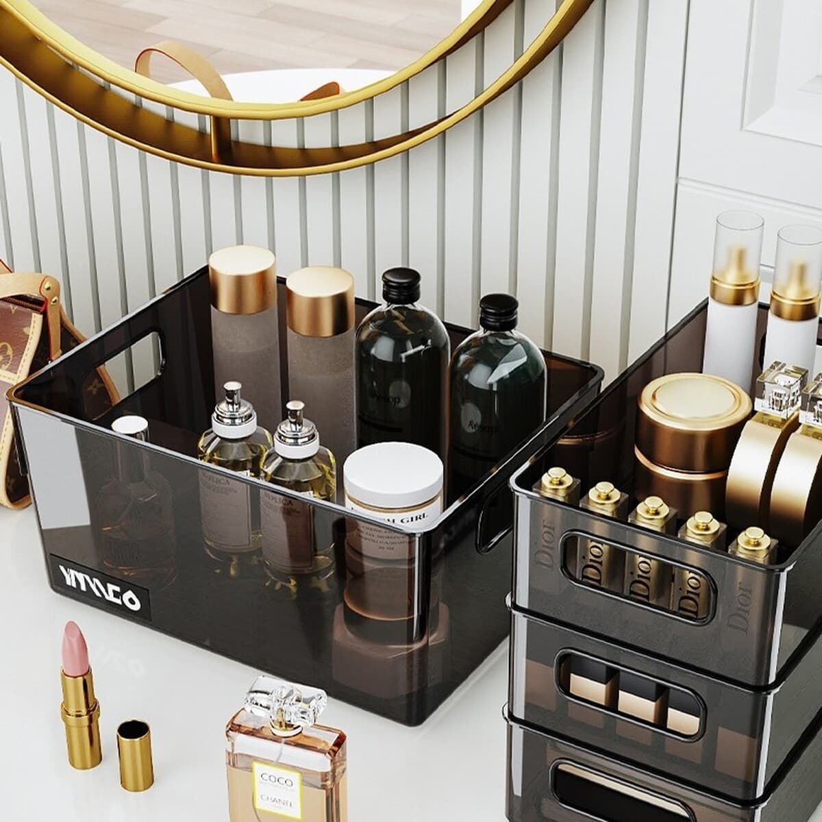 Настольный ящик для хранения книг, мелочей, закусок, игрушек, бытовая прямоугольная корзина для хранения, пластиковая...