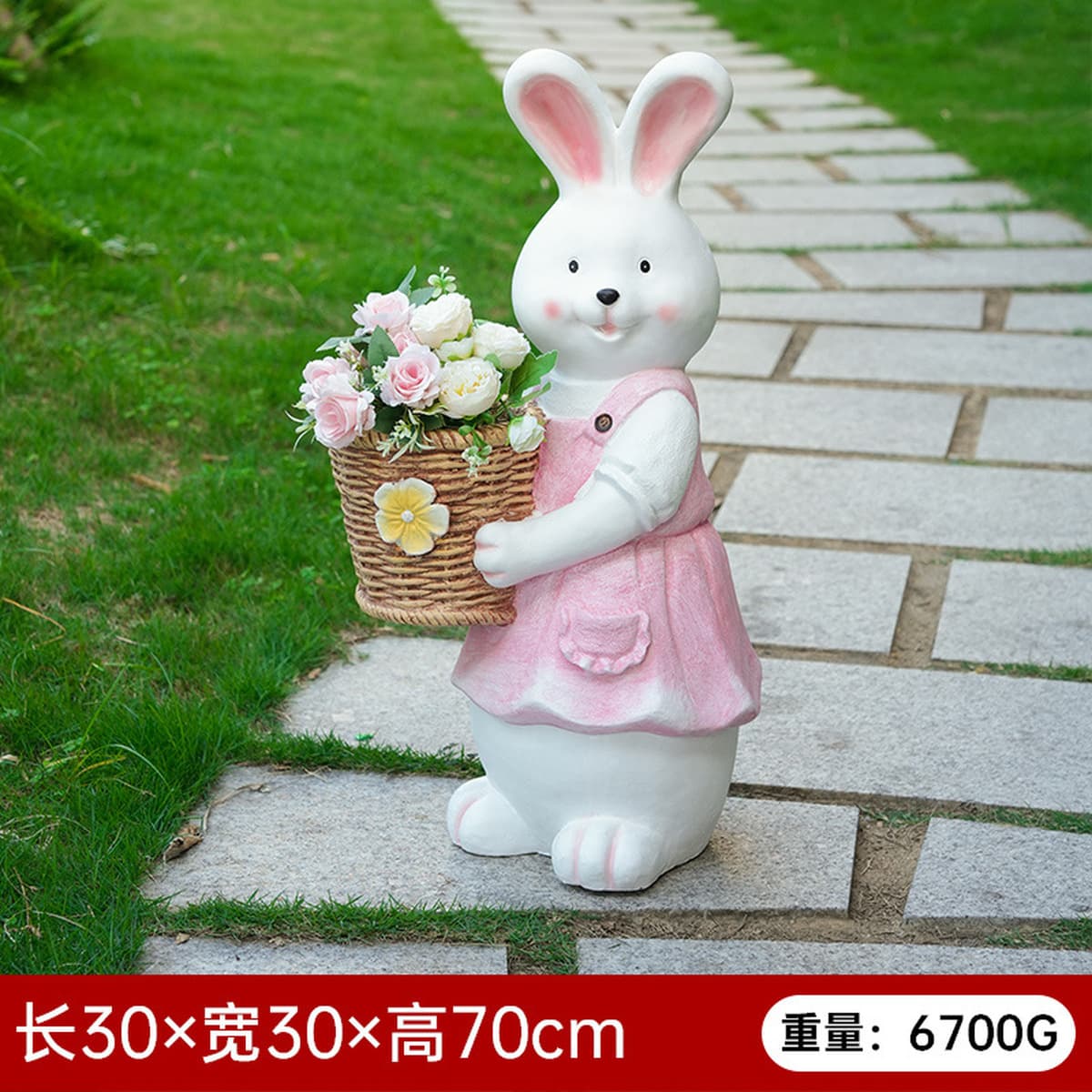 Симпатичный кролик цветочный горшок садовая вилла балкон украшения патио креативные мясистые наружные животные большие...