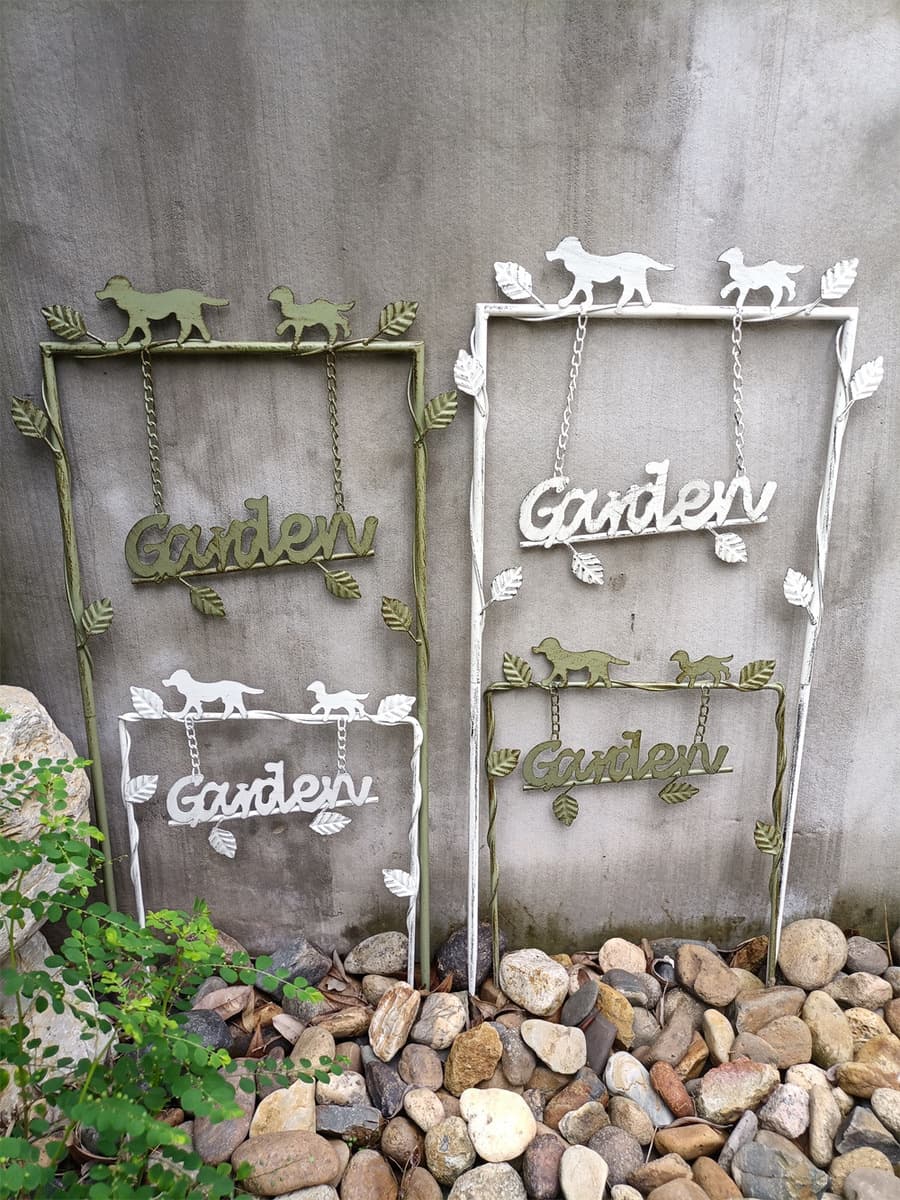 Внешняя торговля Амазонка взрывы кованого железа цветок два щенка сад цветочный горшок альпинистская рама украшения виллы