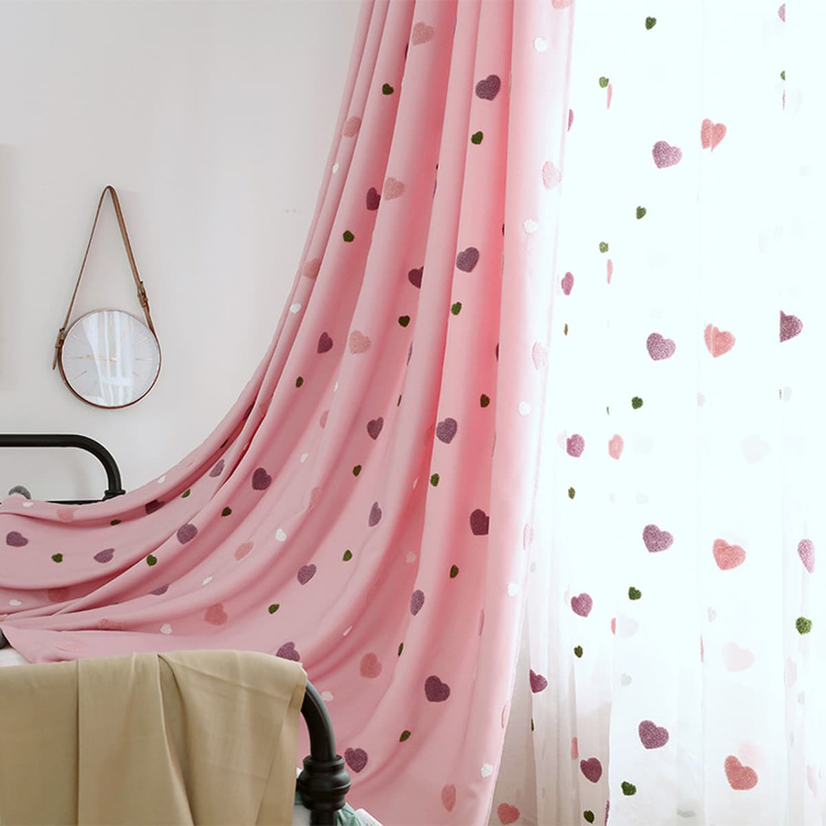 Оптовая продажа китайских минималистских современных штор оконные окна Принцесса комната розовая гостиная спальня эркер...