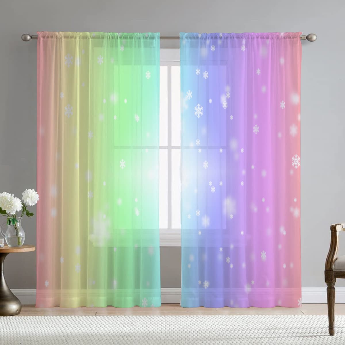 Современная простая марлевая занавеска градиентный цвет оконный экран трансграничная электронная коммерция украшение дома...