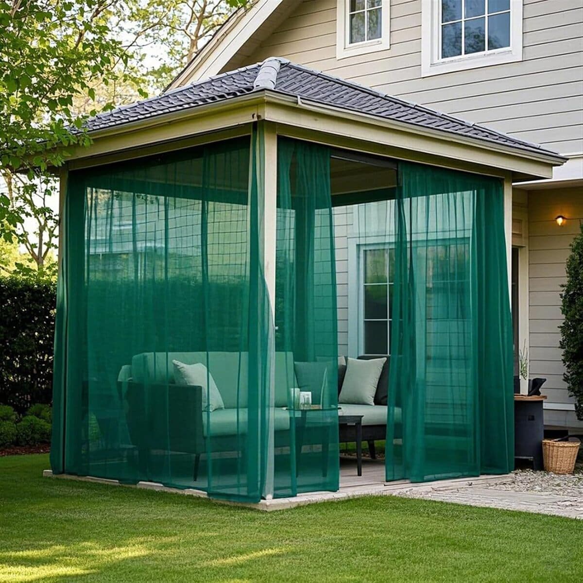 Занавеска для балкона, сада, виллы, веранды, террасы, с противомоскитной сеткой, для улицы, Amazon