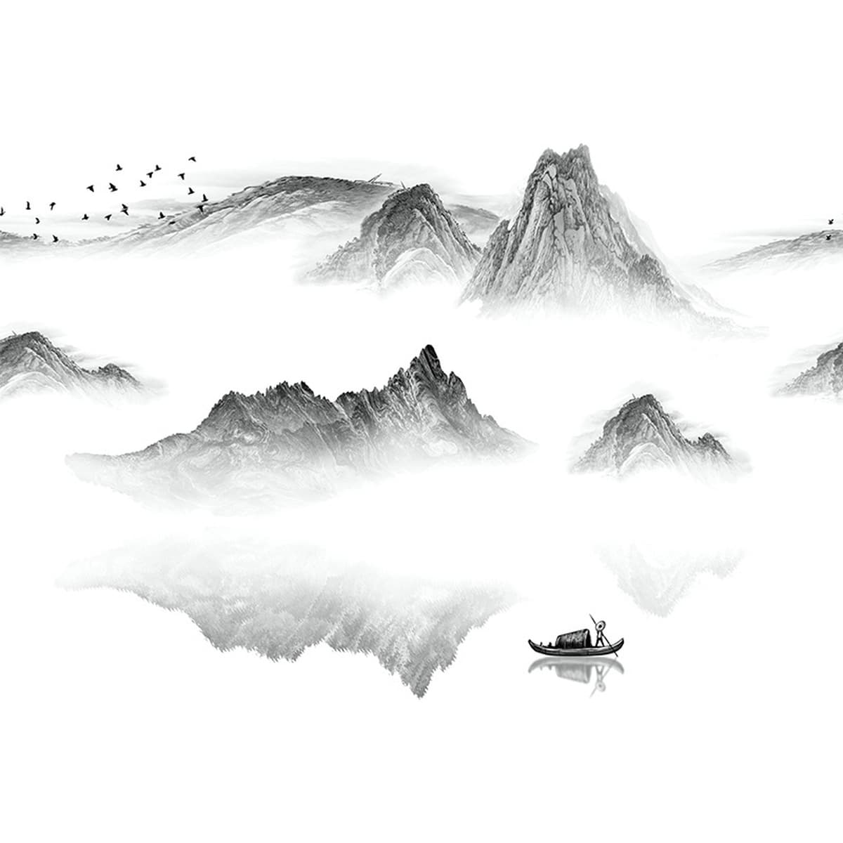 Современный китайский стиль оконный экран пейзажная живопись марлевая занавеска полузатеняющая занавеска готовая Аренда дома...