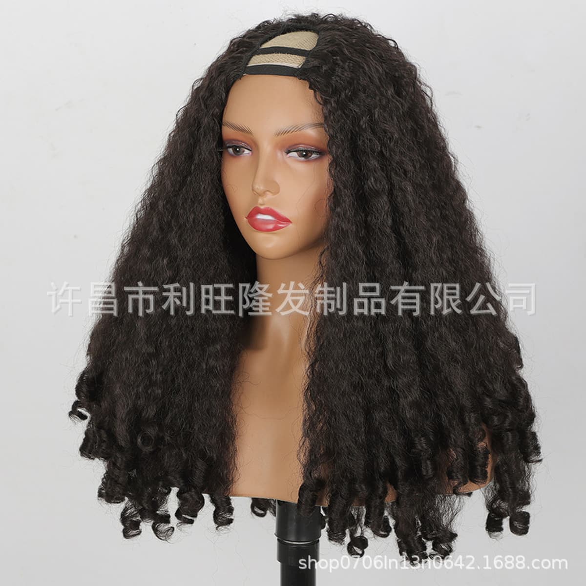 Европейский и американский парик для женщин, черный пушистый U-образный яки, вьющиеся длинные кудрявые волосы, заколка для...