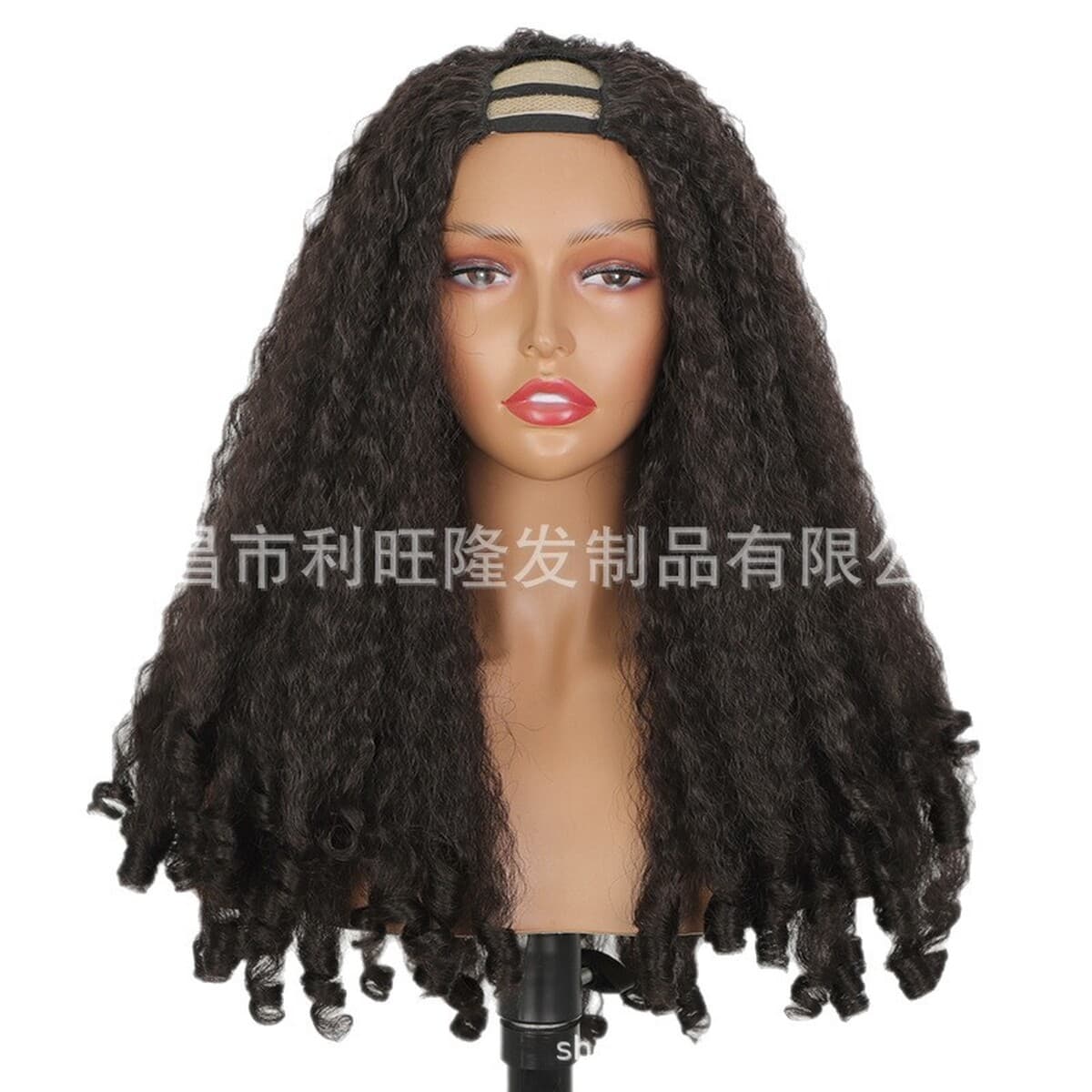 Европейский и американский парик для женщин, черный пушистый U-образный яки, вьющиеся длинные кудрявые волосы, заколка для...