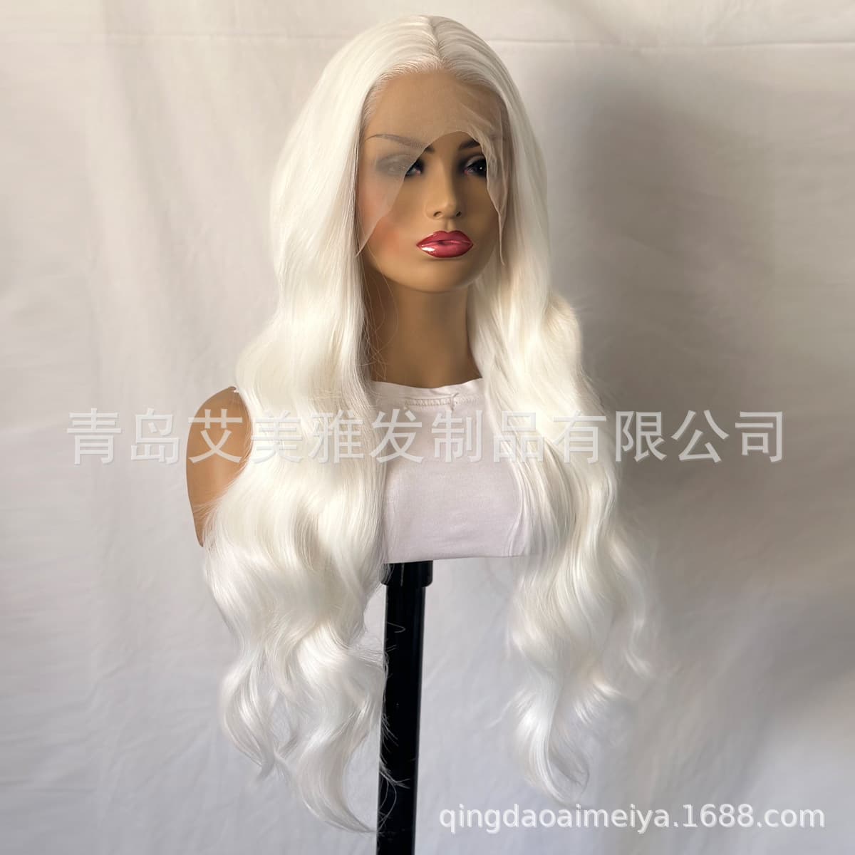 Трансграничные парики европейские и американские дамы передний кружевной 13*4 волокнистые чехлы белые длинные вьющиеся...