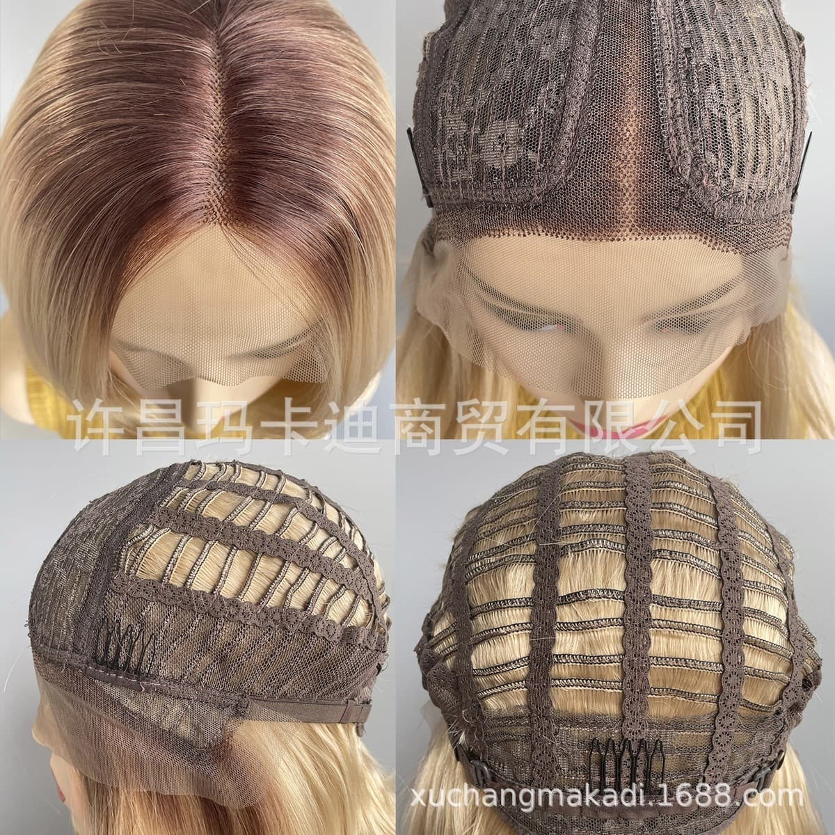 Европейский и американский стиль, градиентный золотистый парик-боб с T-образной застежкой и кружевной передней частью,...