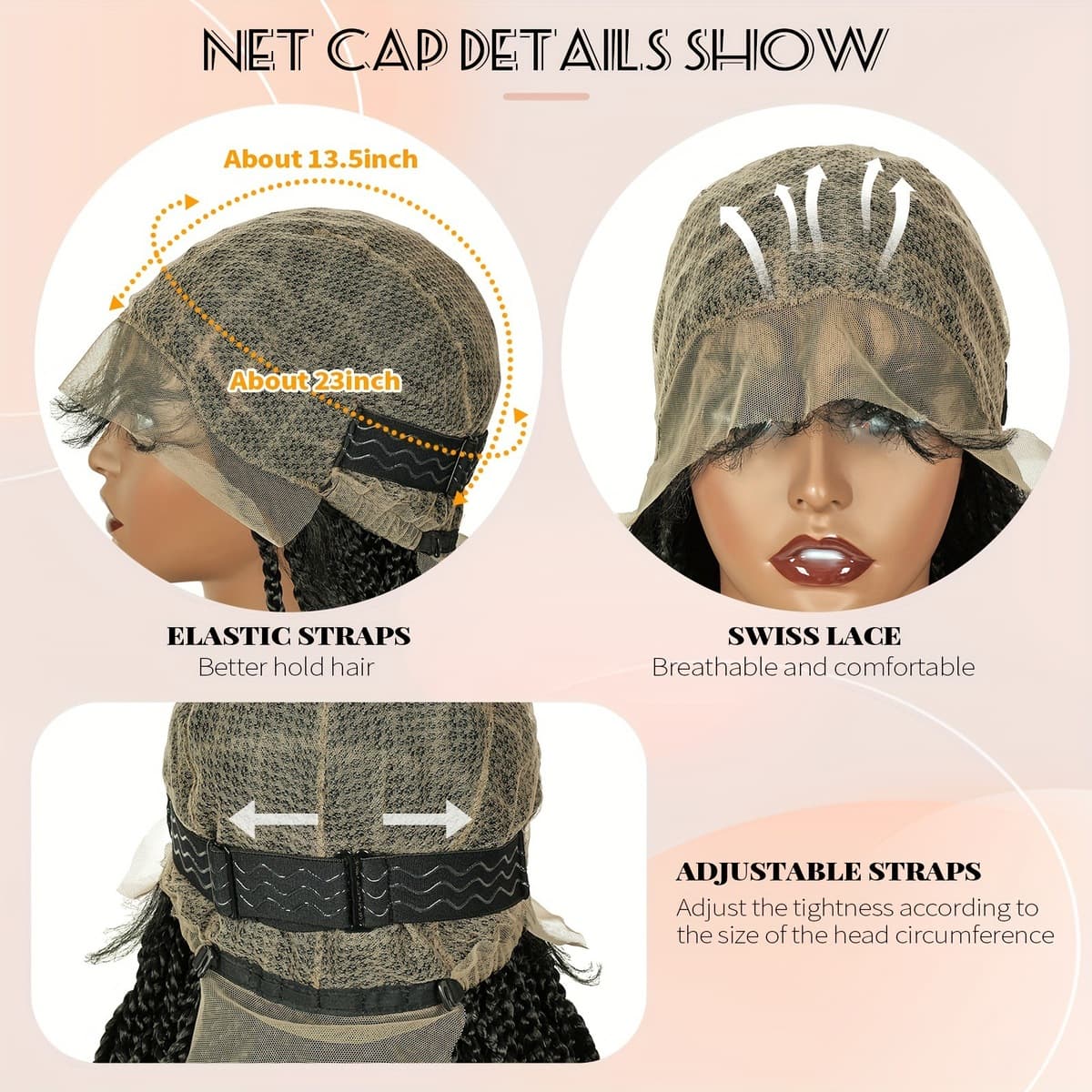 Внешнеторговый парик Африканские дреды ручной работы, полное кружево, трехпрядная коса, жемчужная внутренняя сетка, парик из...