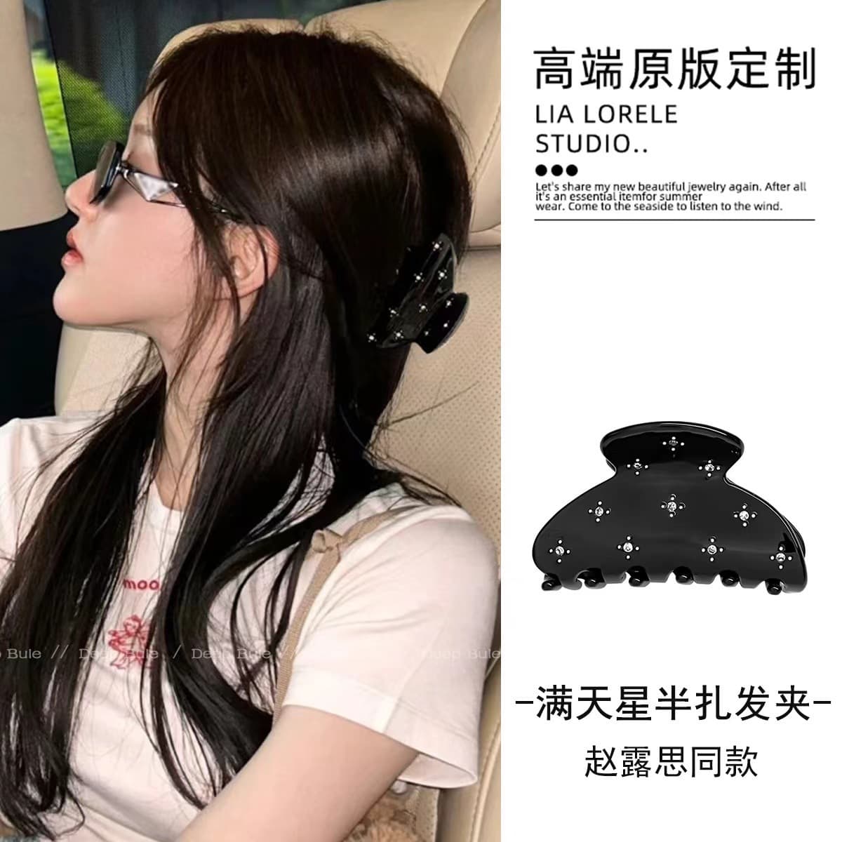 Изысканный заколка-краб для волос с бриллиантами в стиле челки, для женщин, для прически «половинка», элегантное украшение...