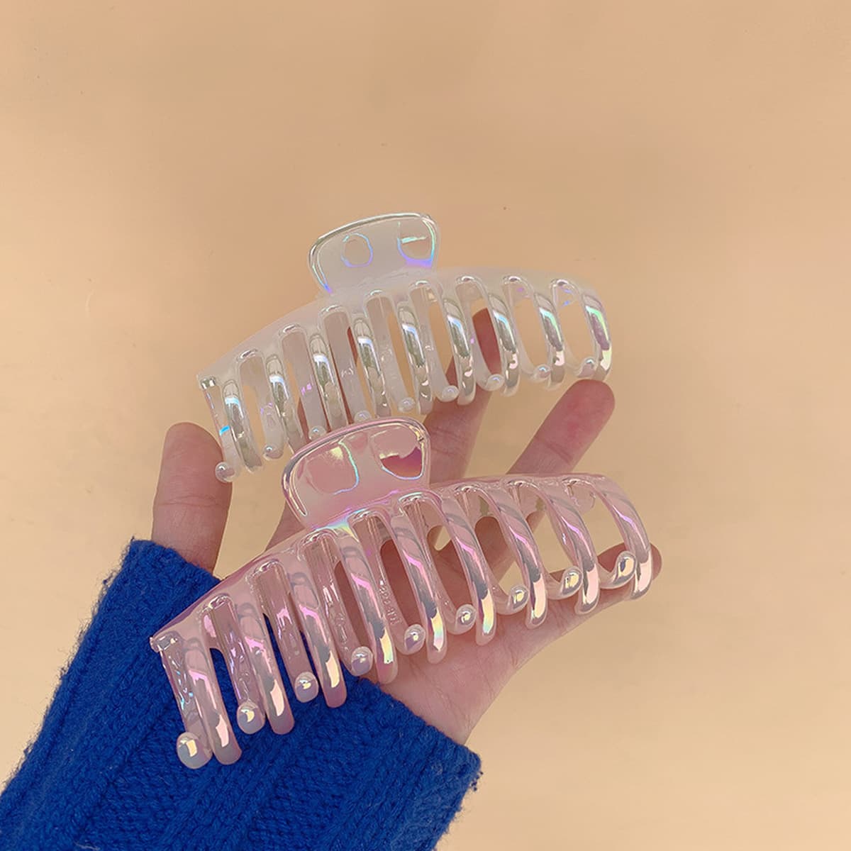 Южная Корея ins Красивый перламутровый цвет Пластиковая шпилька Захват для волос Элегантный красивый Фантастический цветной...