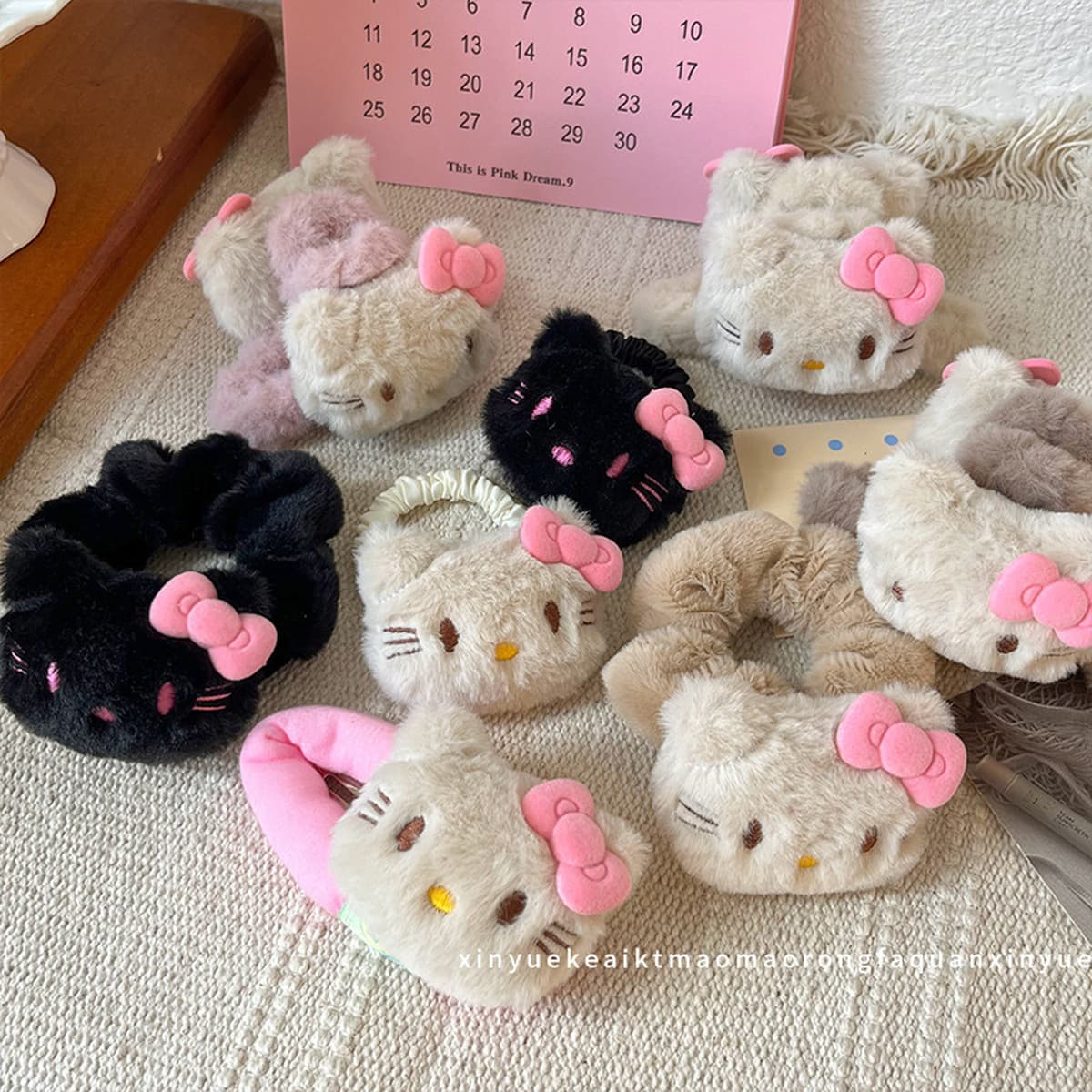 Корейский премиум-смысл двухсторонний Kt бант плюшевый захват мультфильм милый акула зажим сзади