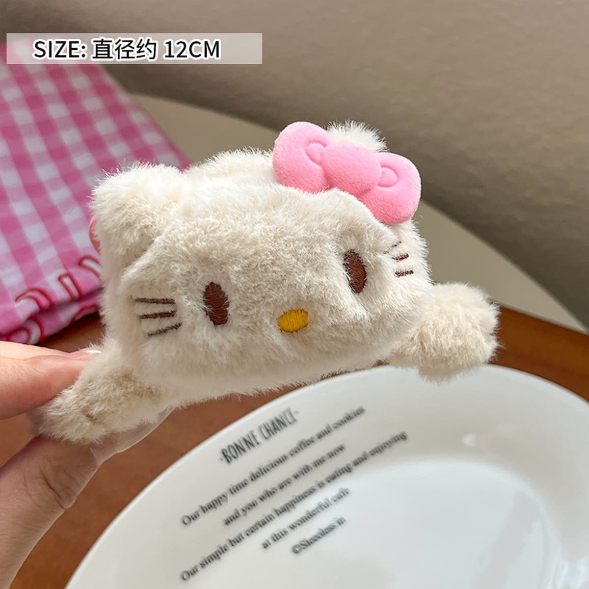 Корейский премиум-смысл двухсторонний Kt бант плюшевый захват мультфильм милый акула зажим сзади