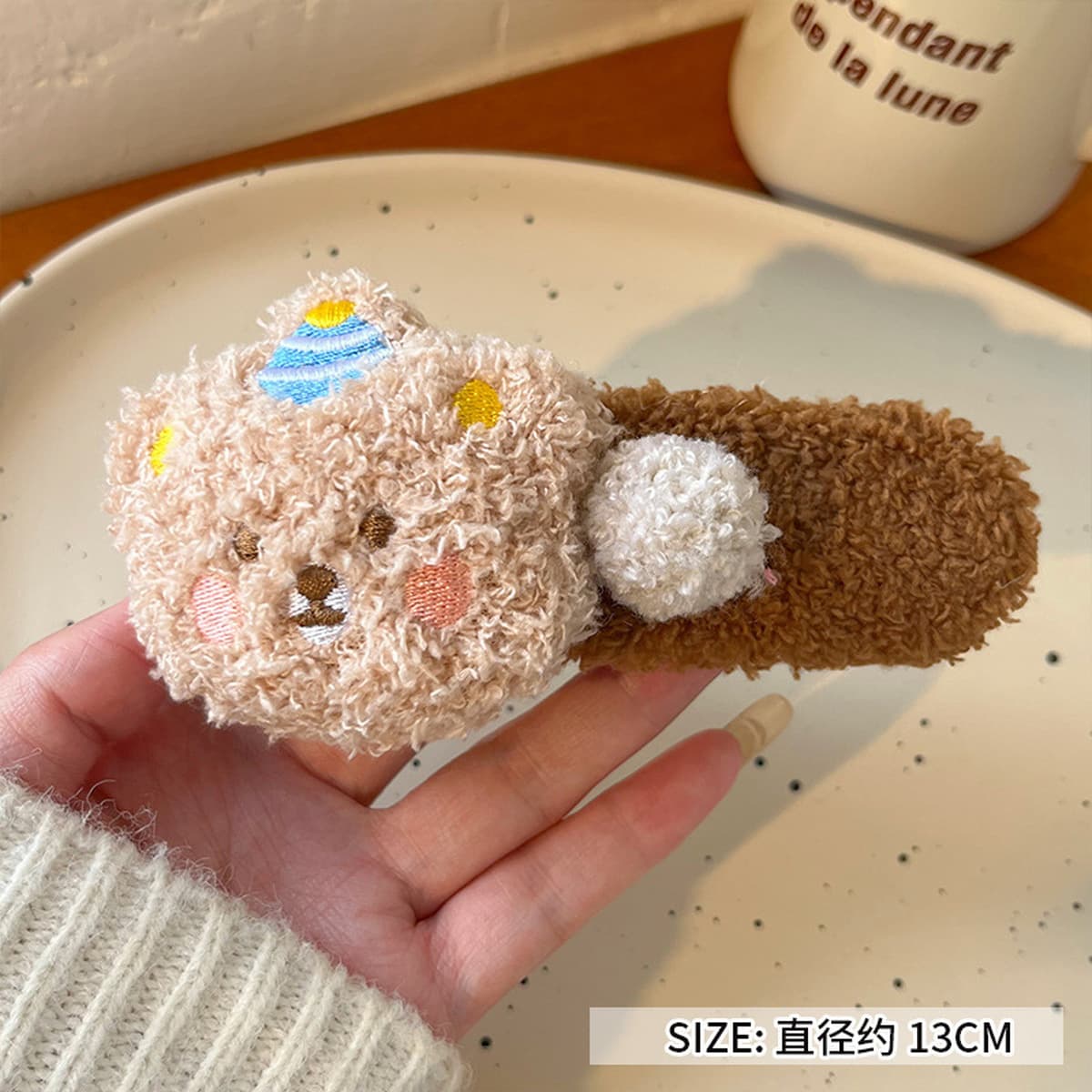 Корейский премиум-смысл двухсторонний Kt бант плюшевый захват мультфильм милый акула зажим сзади