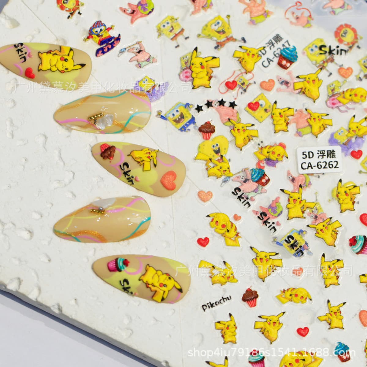 Детские мультяшные 5d наклейки для дизайна ногтей, красивые милые маленькие животные, рельефные наклейки для ногтей «сделай...