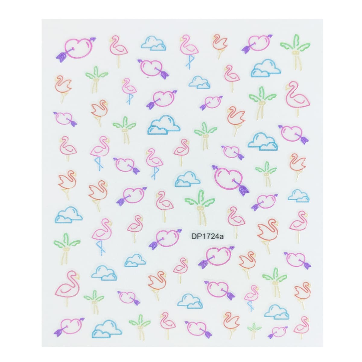 Красивые наклейки для ногтей, серия животных и растений, цветочный бант, красочные 2D наклейки для дизайна ногтей,...