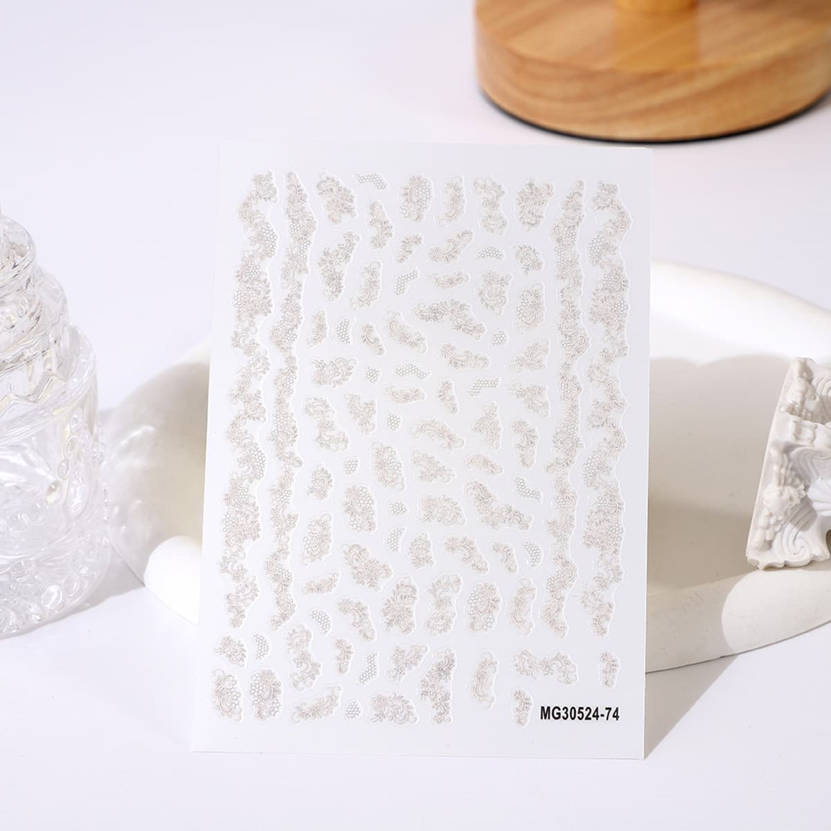 Роза ногтей японские наклейки супер красивые кружевные наклейки Окрашенные белым краем розы серии ногтей ювелирные изделия