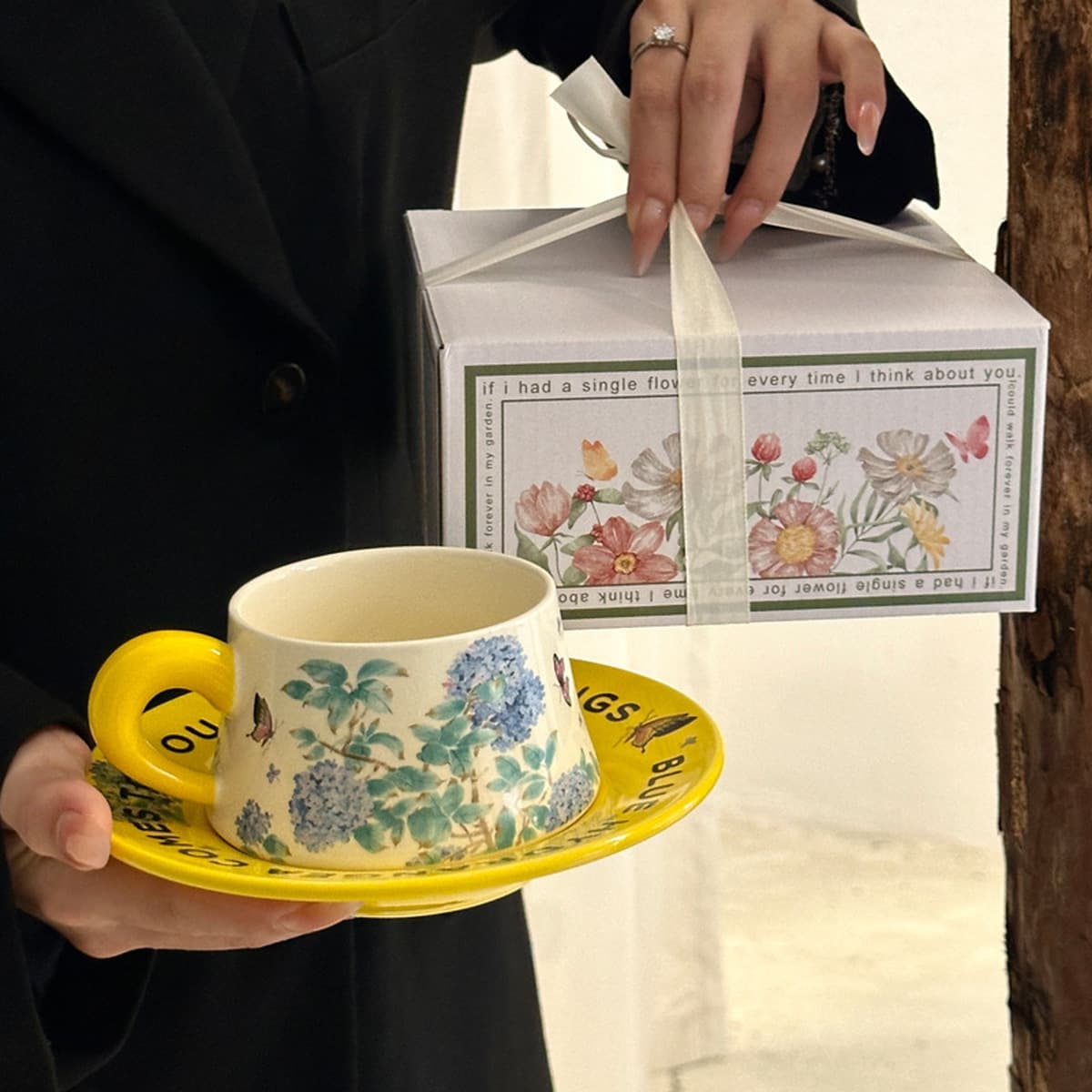 Подарок на день рождения для девочек, набор высококачественных кофейных чашек, изысканная керамическая чашка для напитков,...