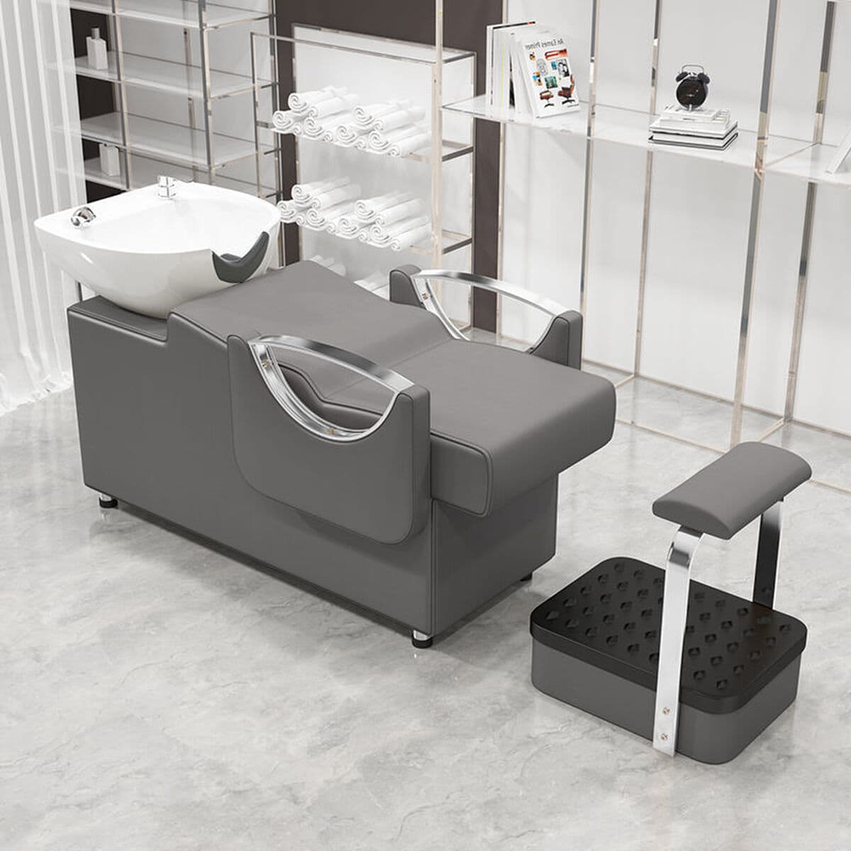 Профессиональная кушетка для салонов красоты с керамической раковиной, регулируемая, удобная, специальный стол для процедур...