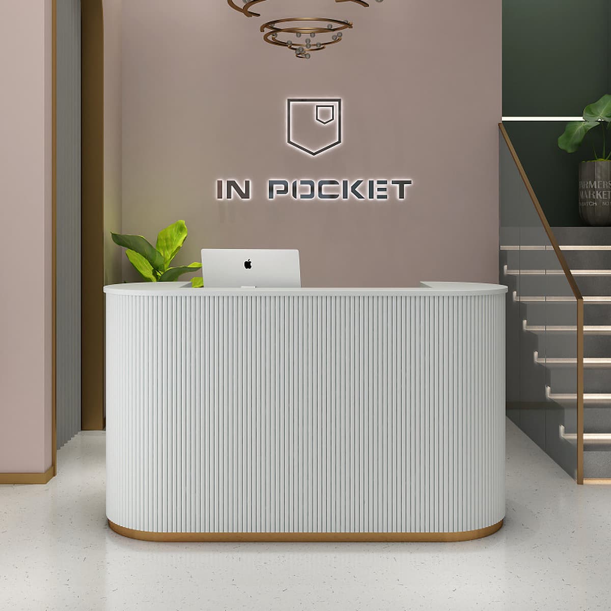 Магазин одежды Arc Cashier Shop Небольшой салон красоты Стойка регистрации Свет Роскошный магазин дизайна ногтей Простой...